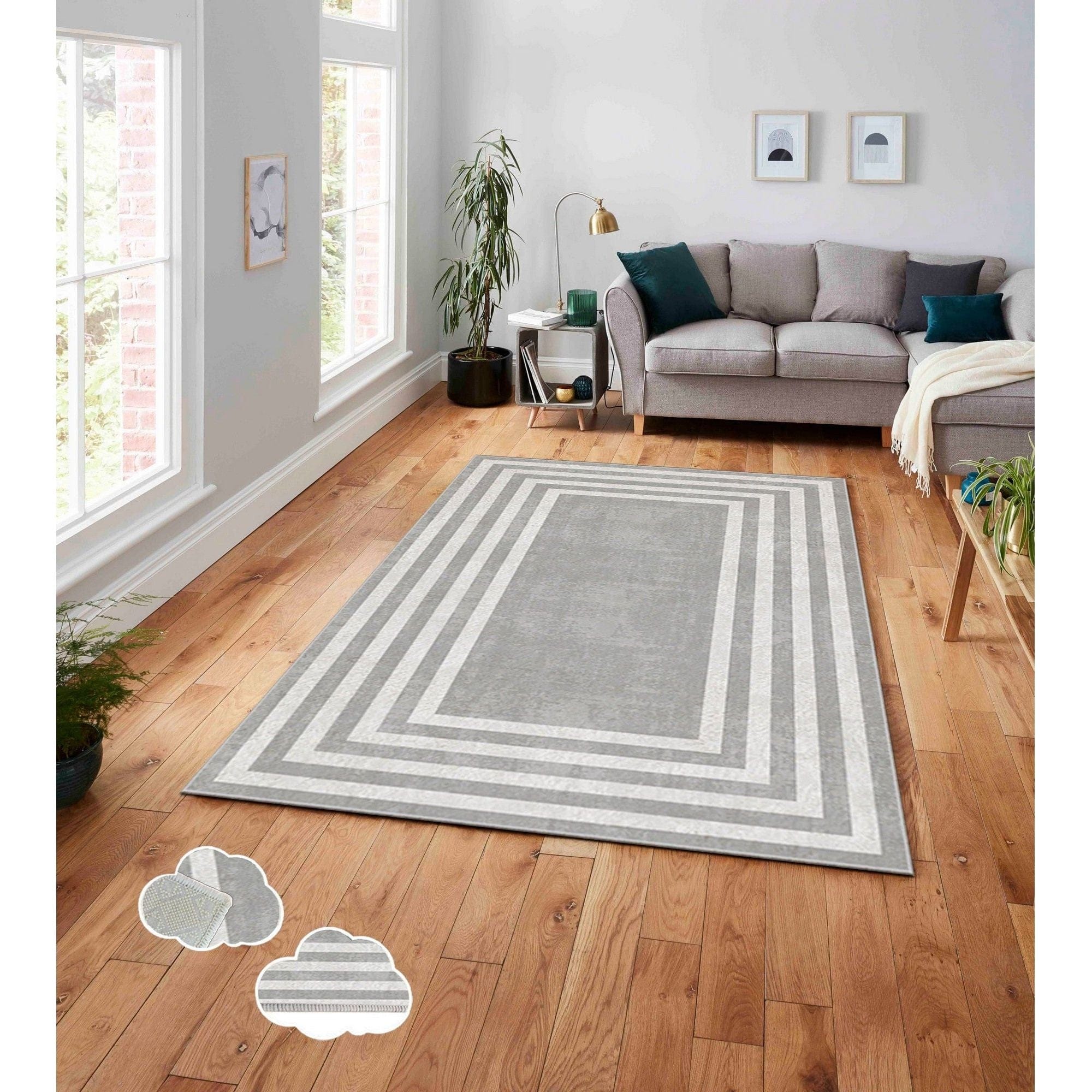 Covor, 160x230 cm, forma dreptunghiulara, poliester 100%, gri, ASR CRPT-121