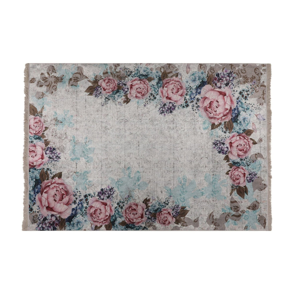 Covor, 160x230 cm, forma dreptunghiulara, tesatura de catifea/bumbac, multicolor, ELS1821