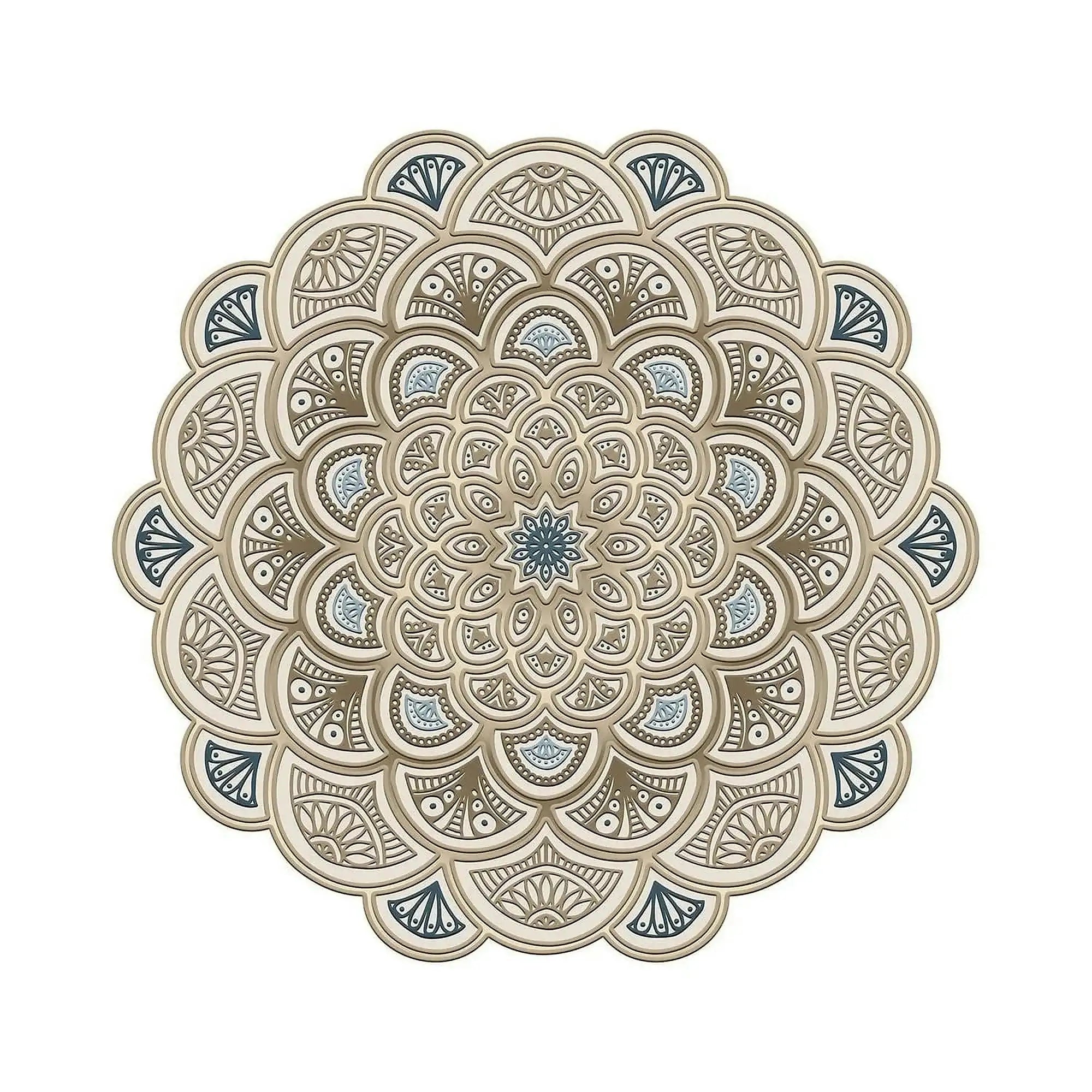 Covor, 180x180 cm, forma rotunda, poliester, crem, ALN600156KR18