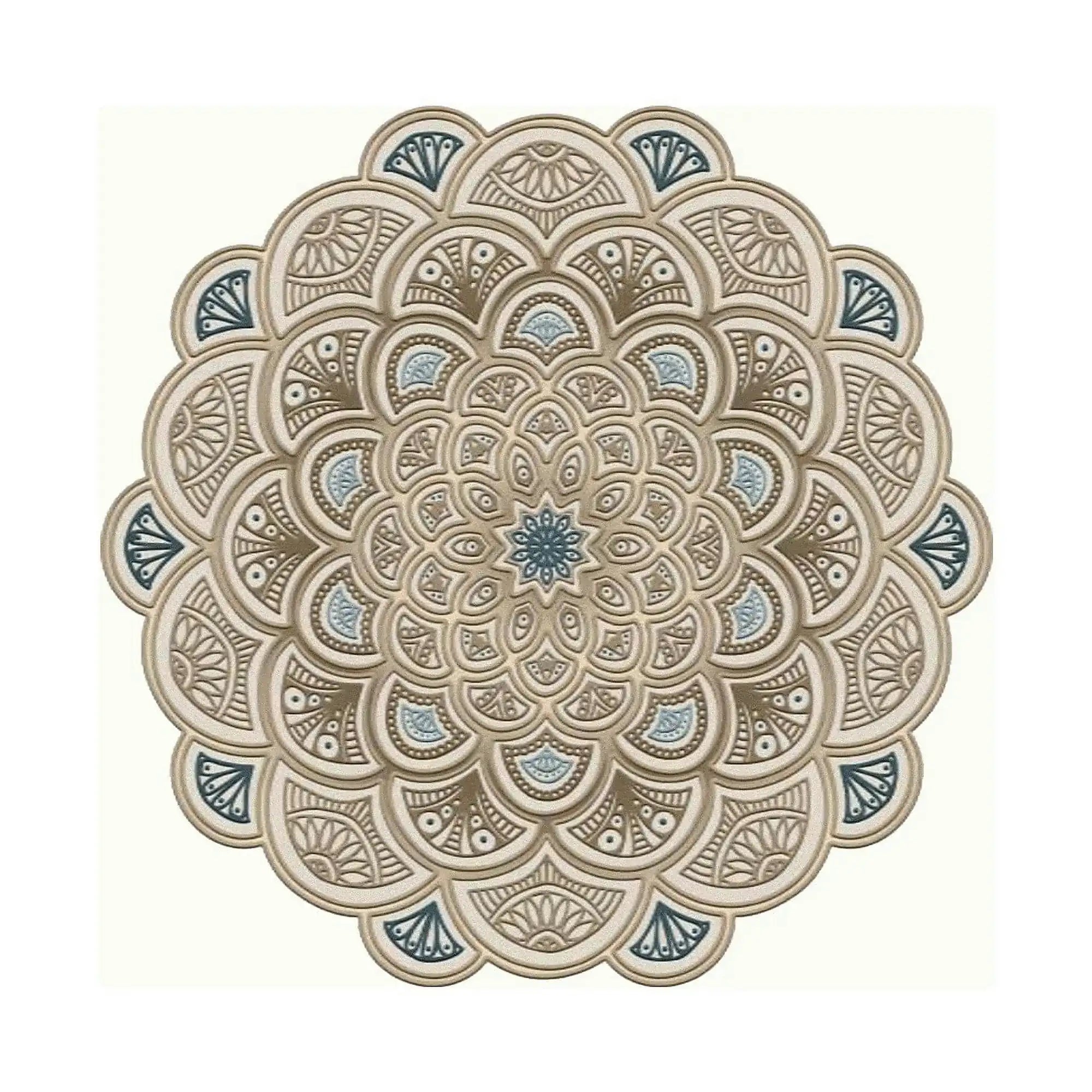 Covor, 180x180 cm, forma rotunda, poliester, crem, ALN600156KR18
