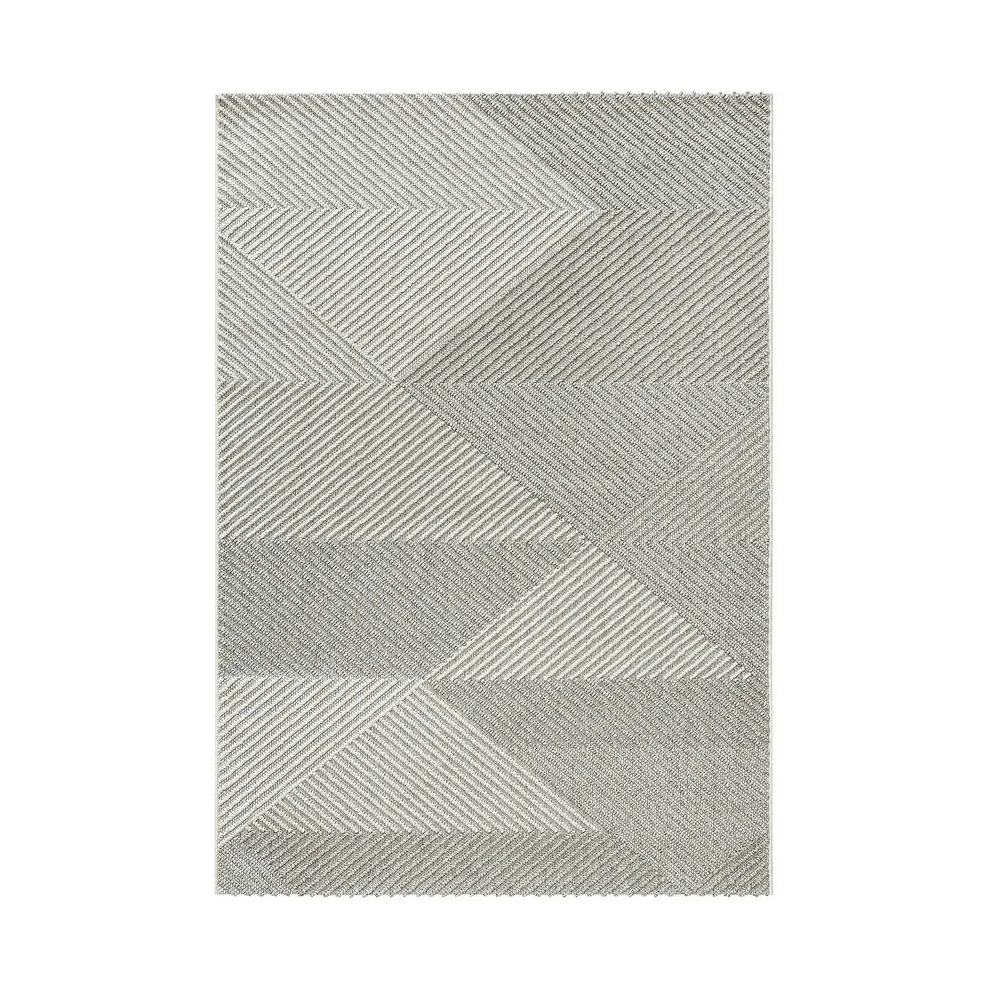 Covor 19270A, 60x100 cm, forma dreptunghiulara, polipropilena, gri/crem