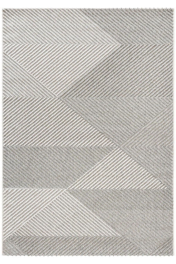 Covor 19270A, 80x150 cm, forma dreptunghiulara, polipropilena, gri/crem