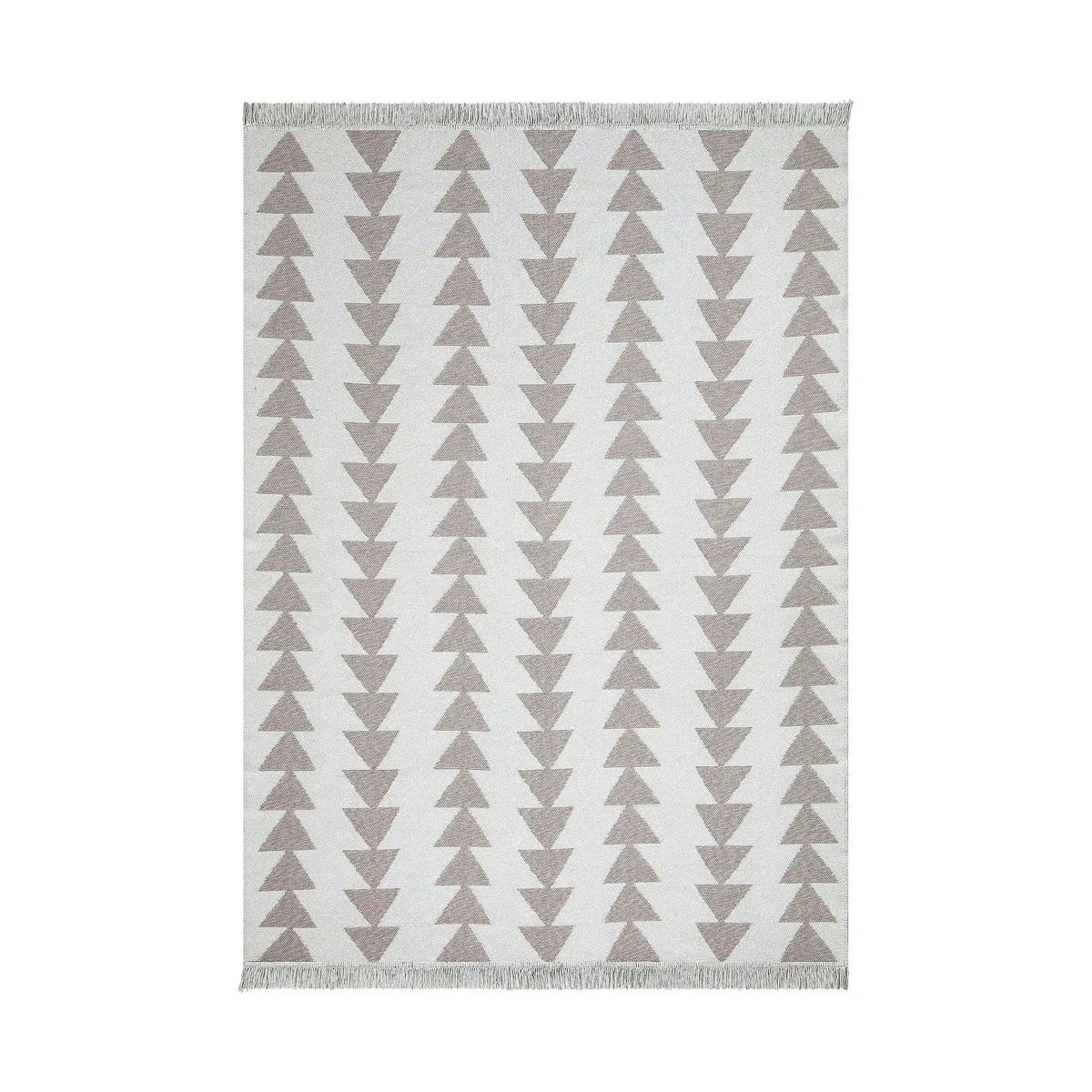 Covor 22994A, 80x150 cm, forma dreptunghiulara, bumbac, alb/bej