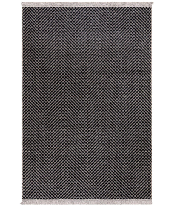 Covor 23033A, 60x100 cm, forma dreptunghiulara, bumbac, negru