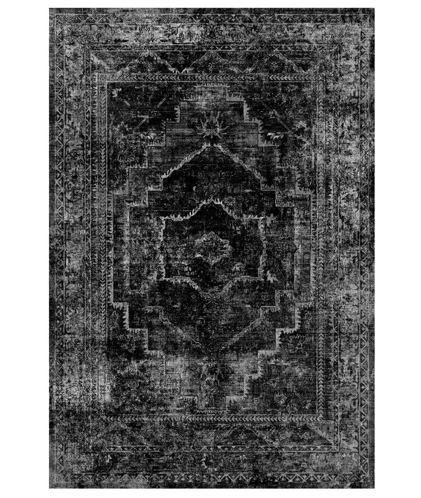 Covor 4008A, 80x150 cm, forma dreptunghiulara, tesatura catifelata, negru