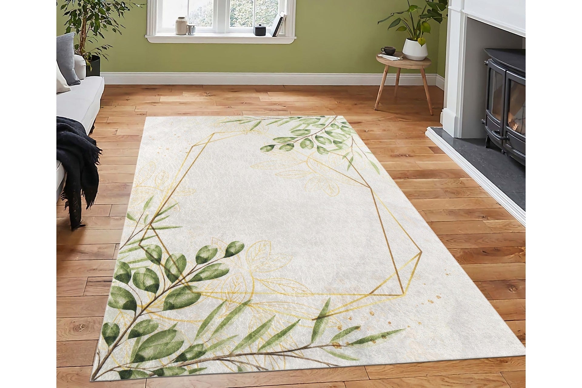 Covor 4015A, 80x150 cm, forma dreptunghiulara, tesatura catifelata, multicolor