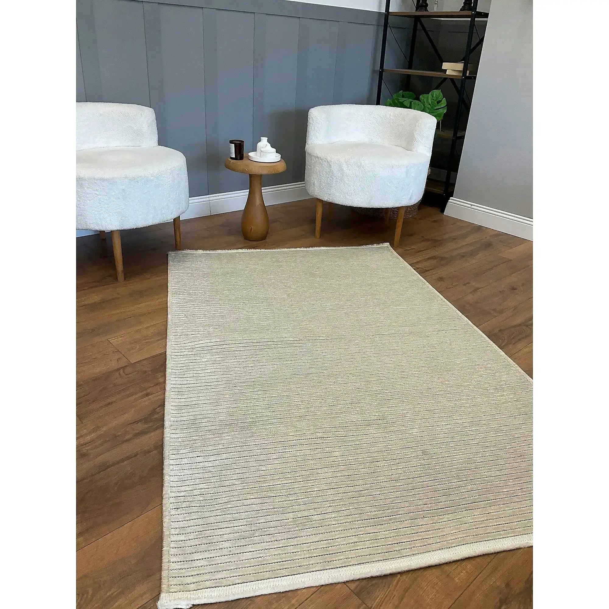 Covor 514SRZ2059, 80x150 cm, forma dreptunghiulara, material tesut, crem