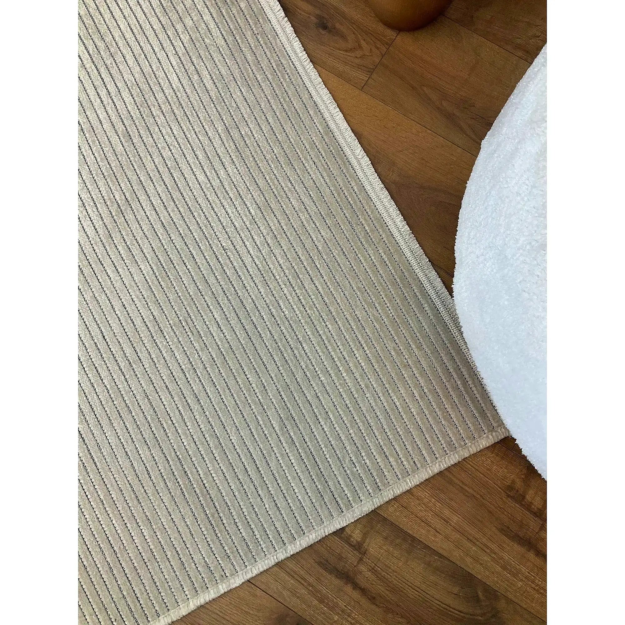 Covor 514SRZ2059, 80x150 cm, forma dreptunghiulara, material tesut, crem