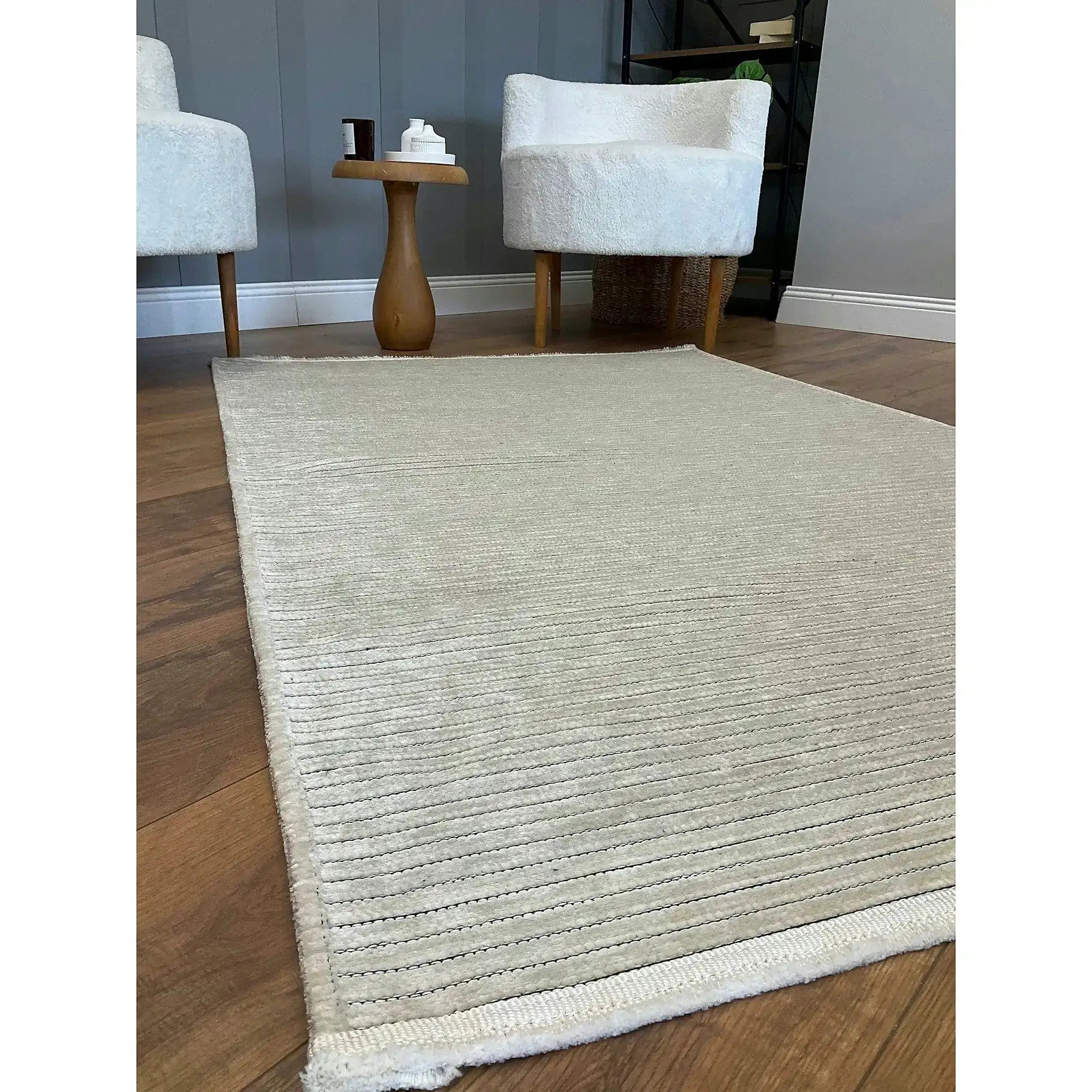 Covor 514SRZ2059, 80x150 cm, forma dreptunghiulara, material tesut, crem