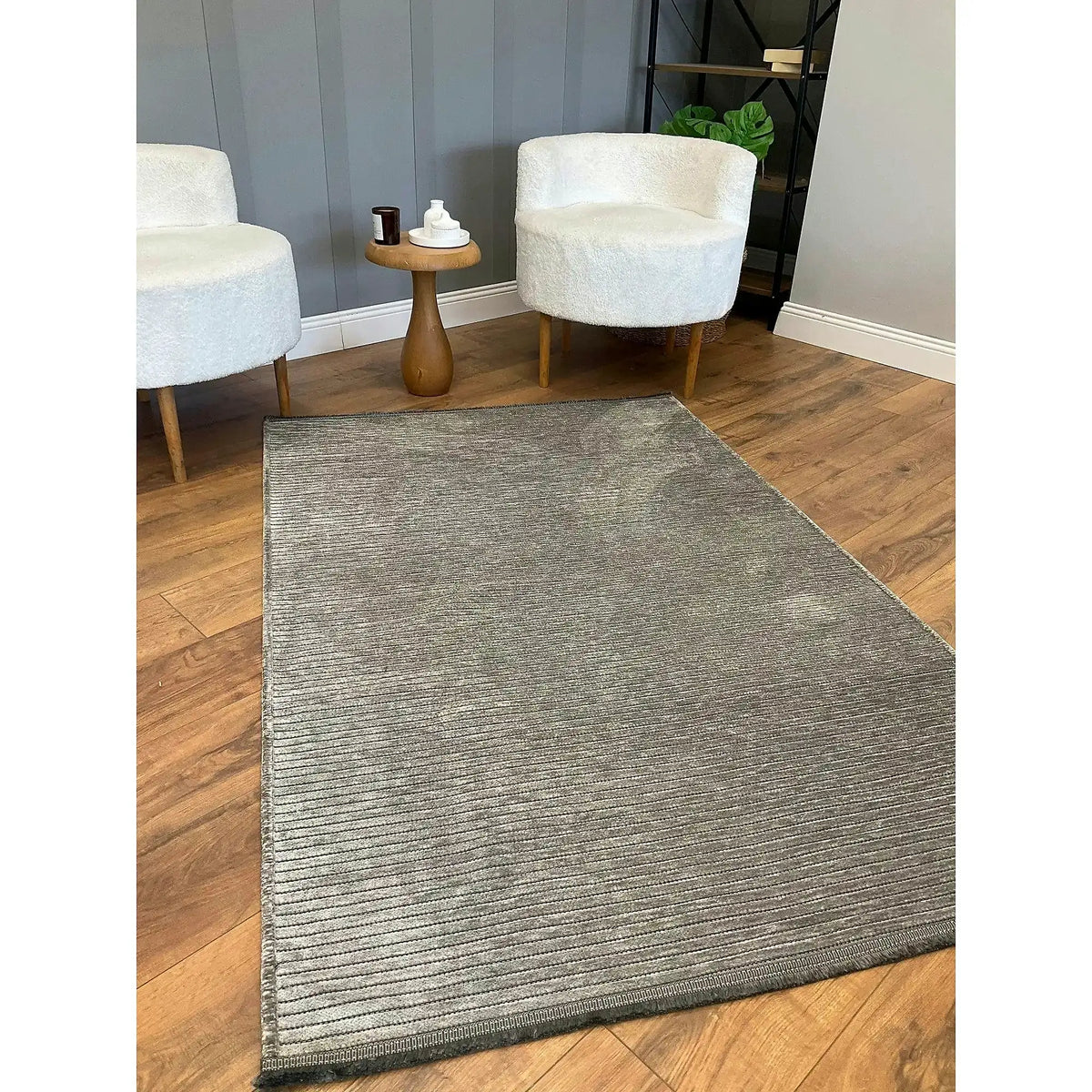 Covor 514SRZ2065, 80x150 cm, forma dreptunghiulara, material tesut, gri