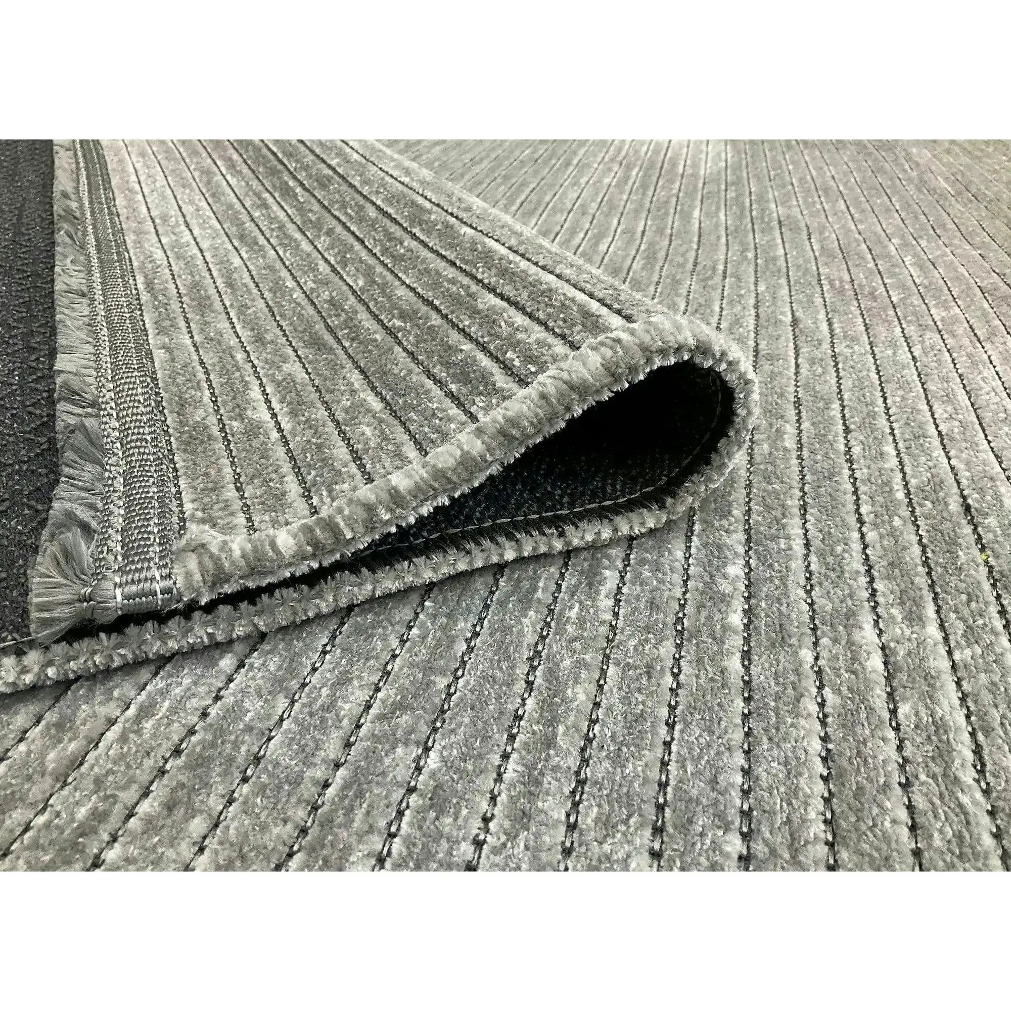 Covor 514SRZ2065, 80x150 cm, forma dreptunghiulara, material tesut, gri