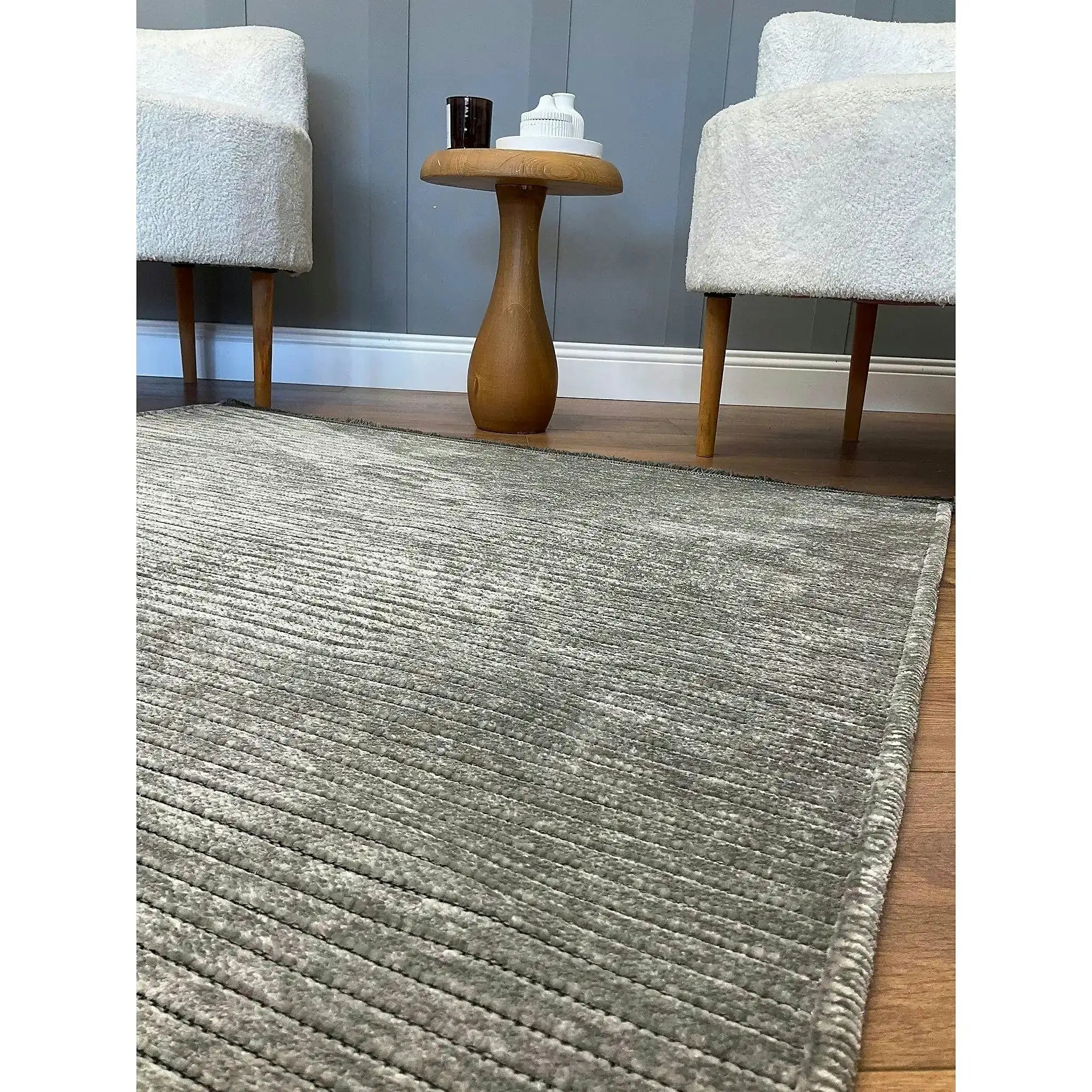 Covor 514SRZ2065, 80x150 cm, forma dreptunghiulara, material tesut, gri