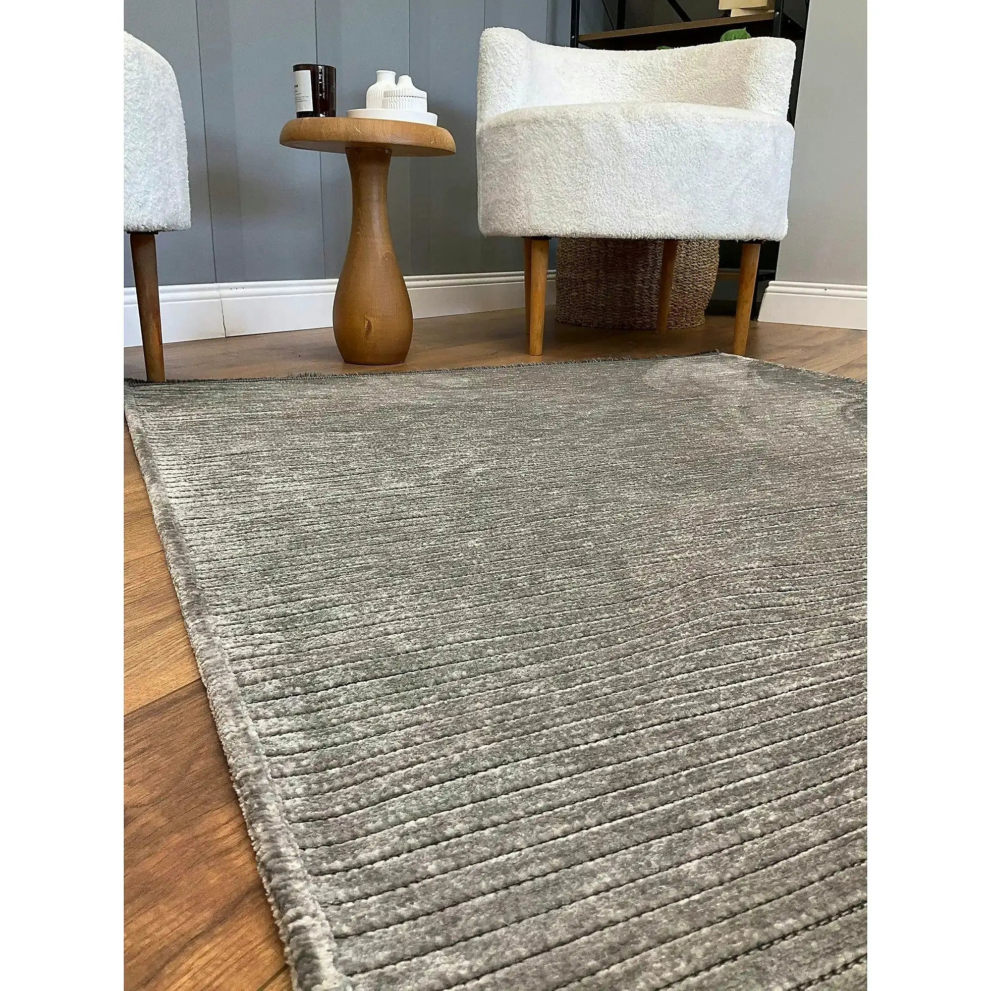 Covor 514SRZ2065, 80x150 cm, forma dreptunghiulara, material tesut, gri