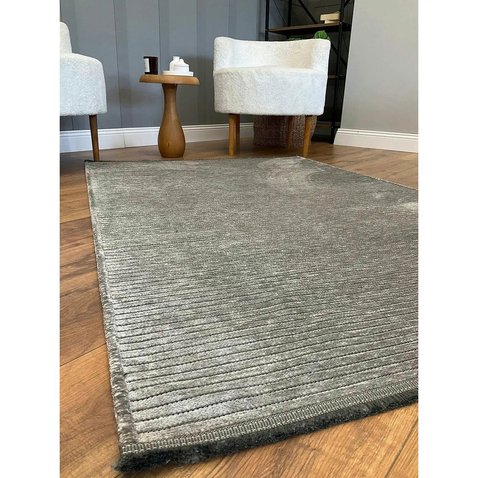 Covor 514SRZ2065, 80x150 cm, forma dreptunghiulara, material tesut, gri