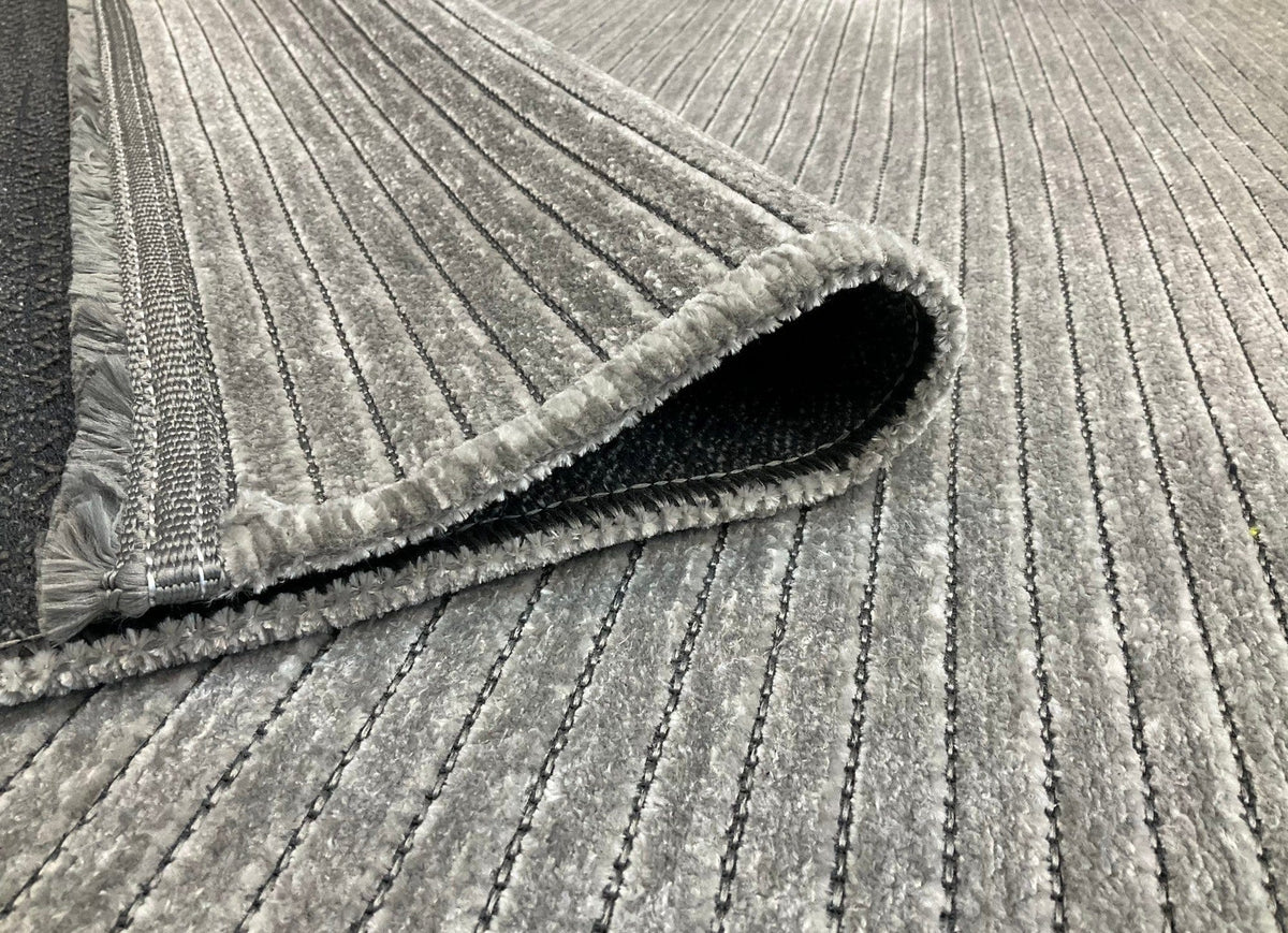 Covor 514SRZ2065, 80x150 cm, forma dreptunghiulara, material tesut, gri