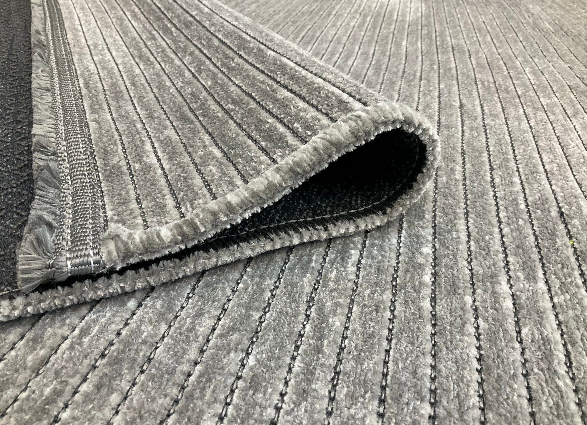 Covor 514SRZ2065, 80x150 cm, forma dreptunghiulara, material tesut, gri