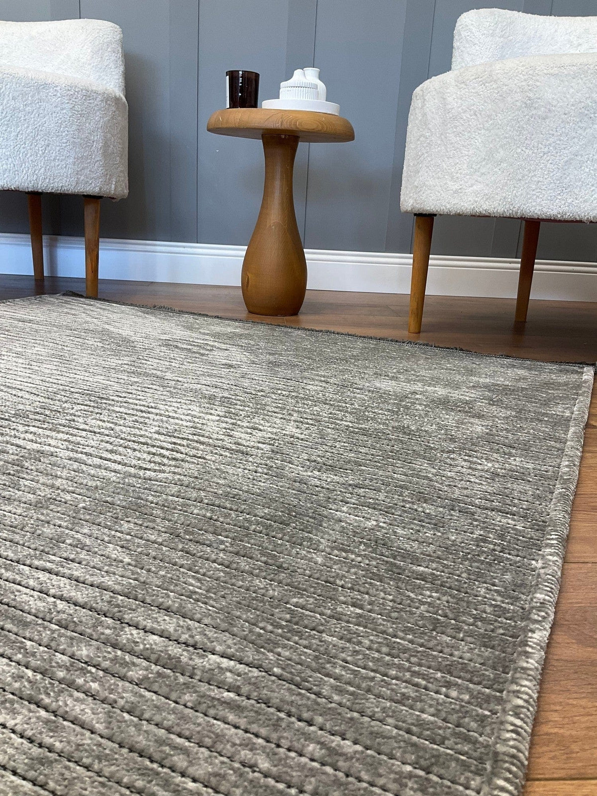 Covor 514SRZ2065, 80x150 cm, forma dreptunghiulara, material tesut, gri