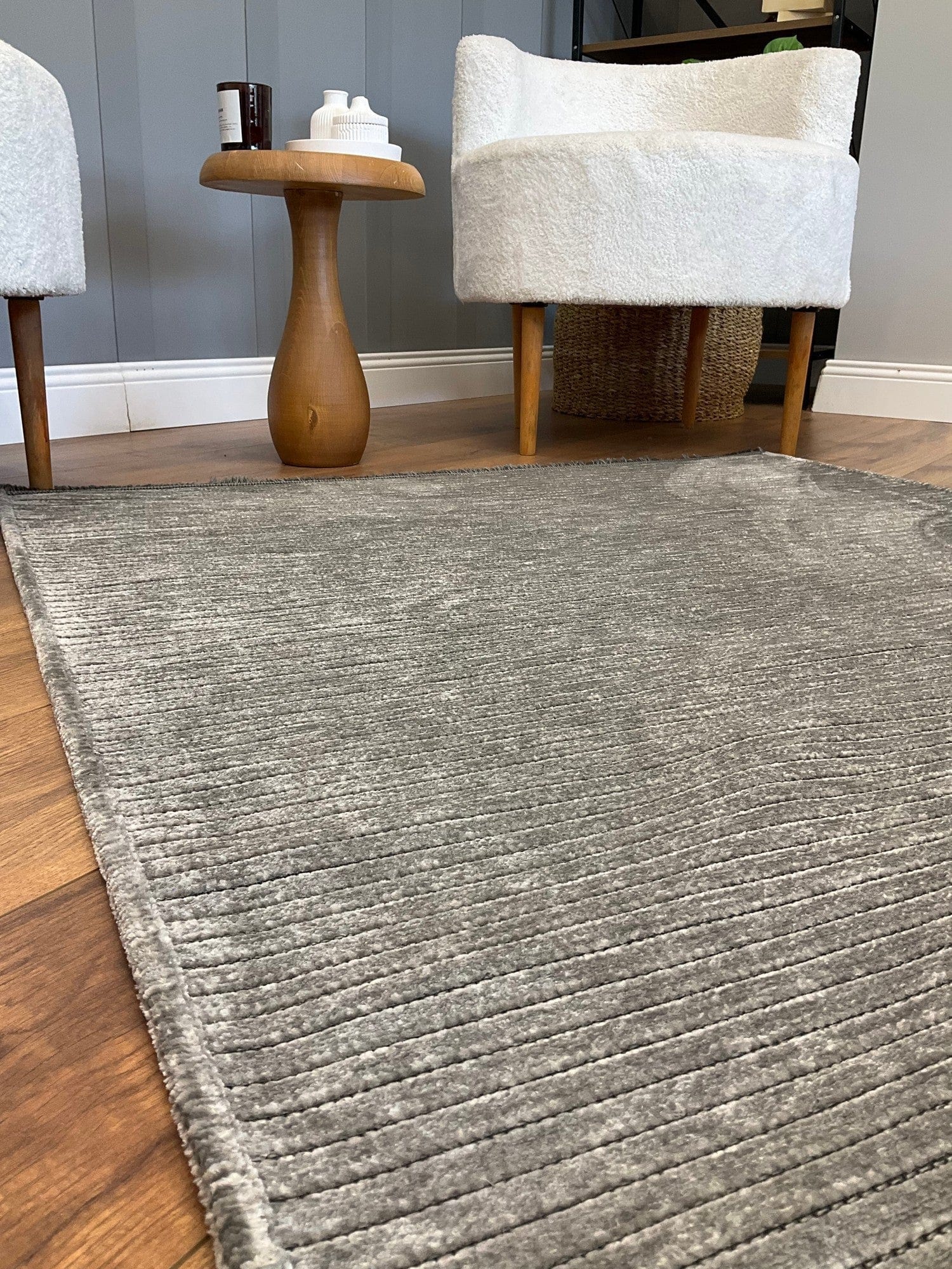 Covor 514SRZ2065, 80x150 cm, forma dreptunghiulara, material tesut, gri