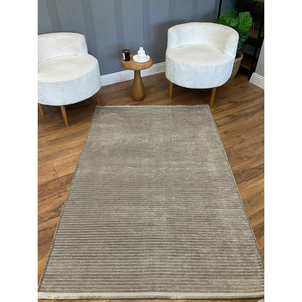 Covor 514SRZ2071, 80x150 cm, forma dreptunghiulara, material tesut, bej