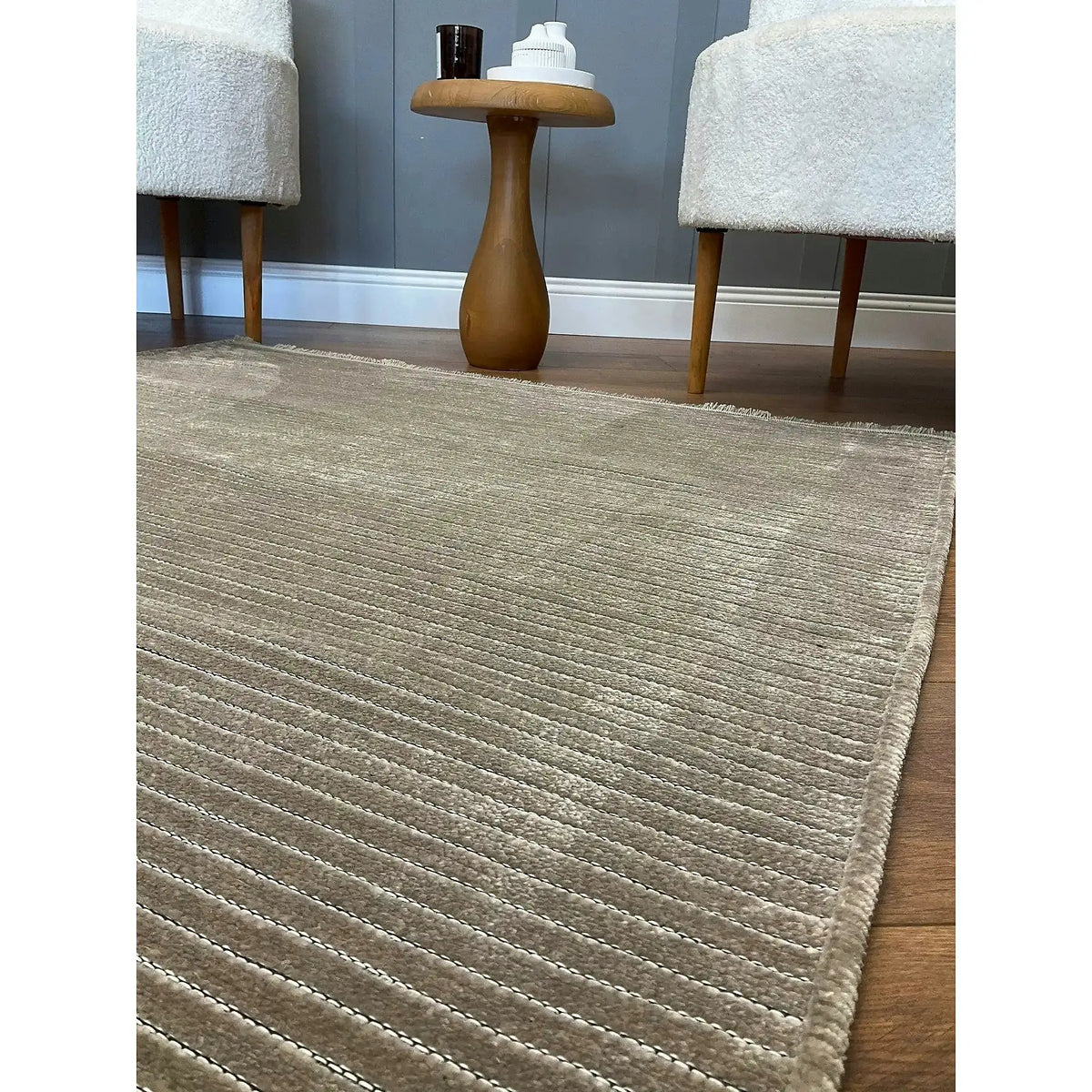 Covor 514SRZ2071, 80x150 cm, forma dreptunghiulara, material tesut, bej
