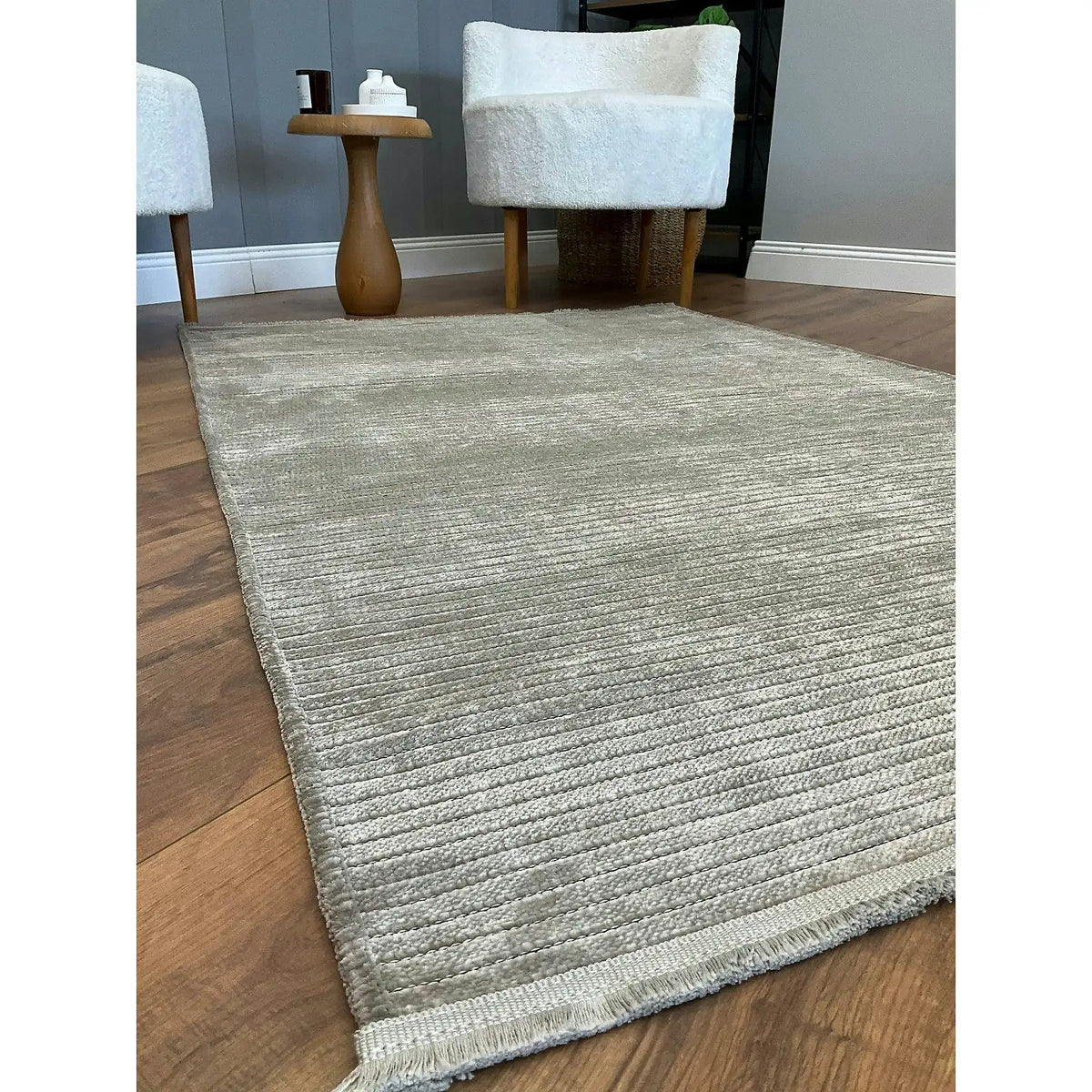 Covor 514SRZ2071, 80x150 cm, forma dreptunghiulara, material tesut, bej