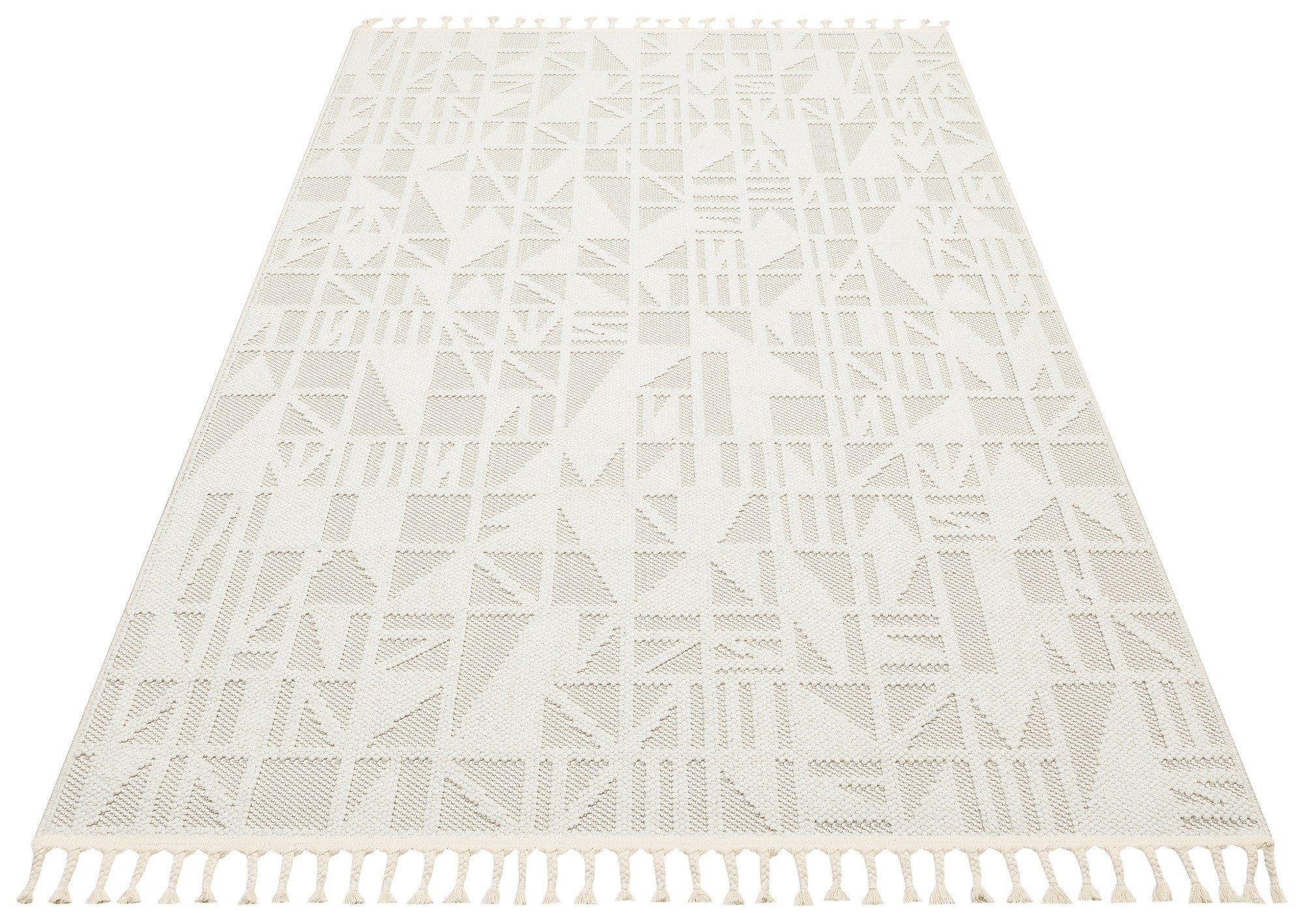 Covor 514SRZ2095, 80x150 cm, forma dreptunghiulara, material tesut, crem