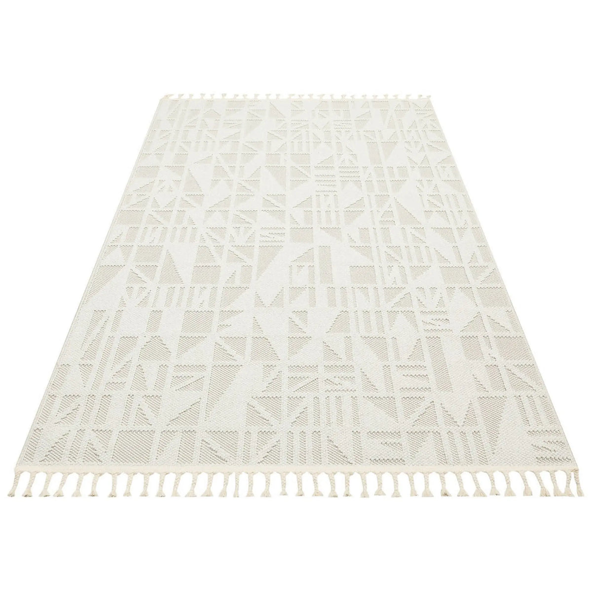 Covor 514SRZ2095, 80x150 cm, forma dreptunghiulara, material tesut, crem