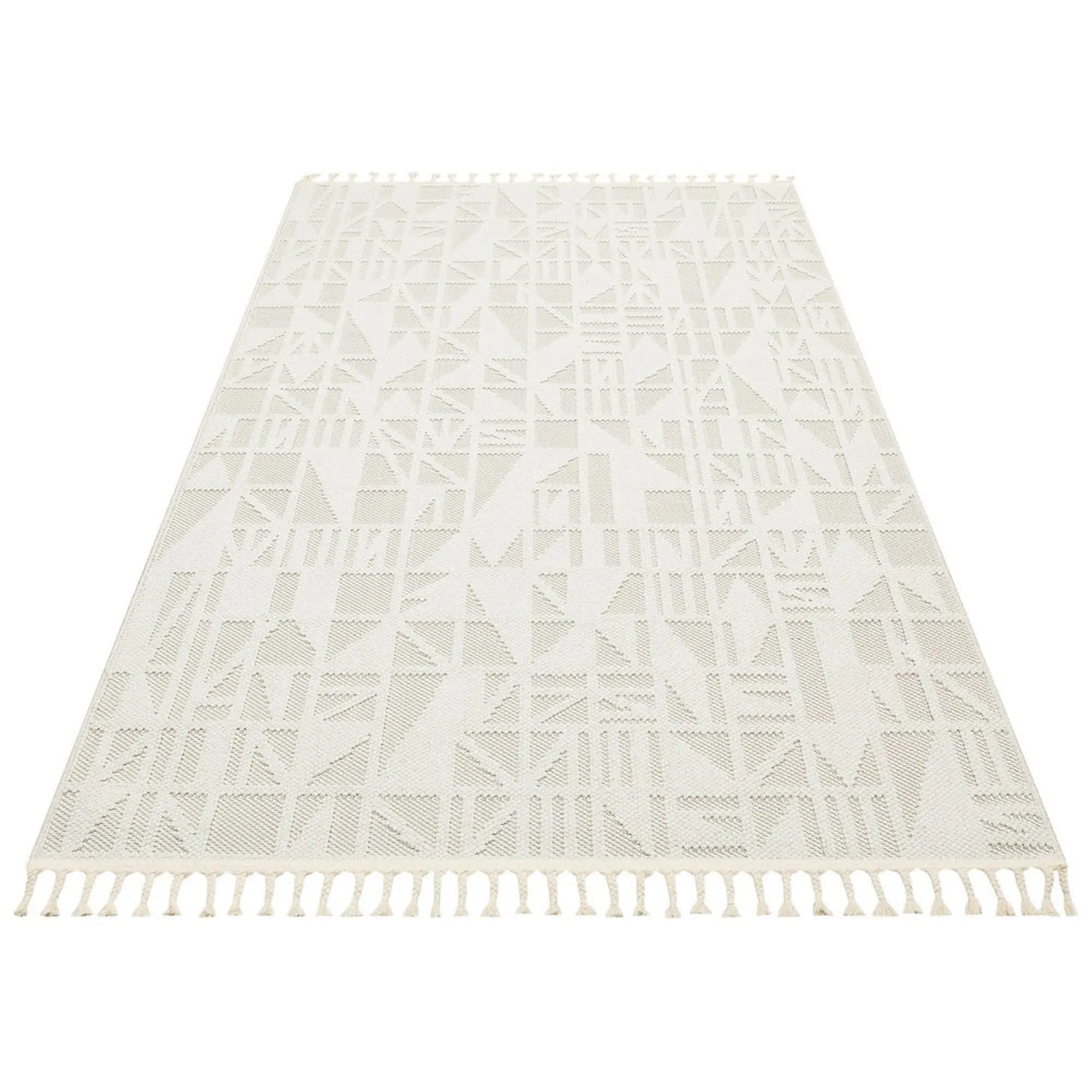 Covor 514SRZ2095, 80x150 cm, forma dreptunghiulara, material tesut, crem