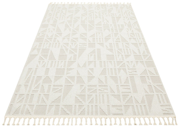 Covor 514SRZ2095, 80x150 cm, forma dreptunghiulara, material tesut, crem