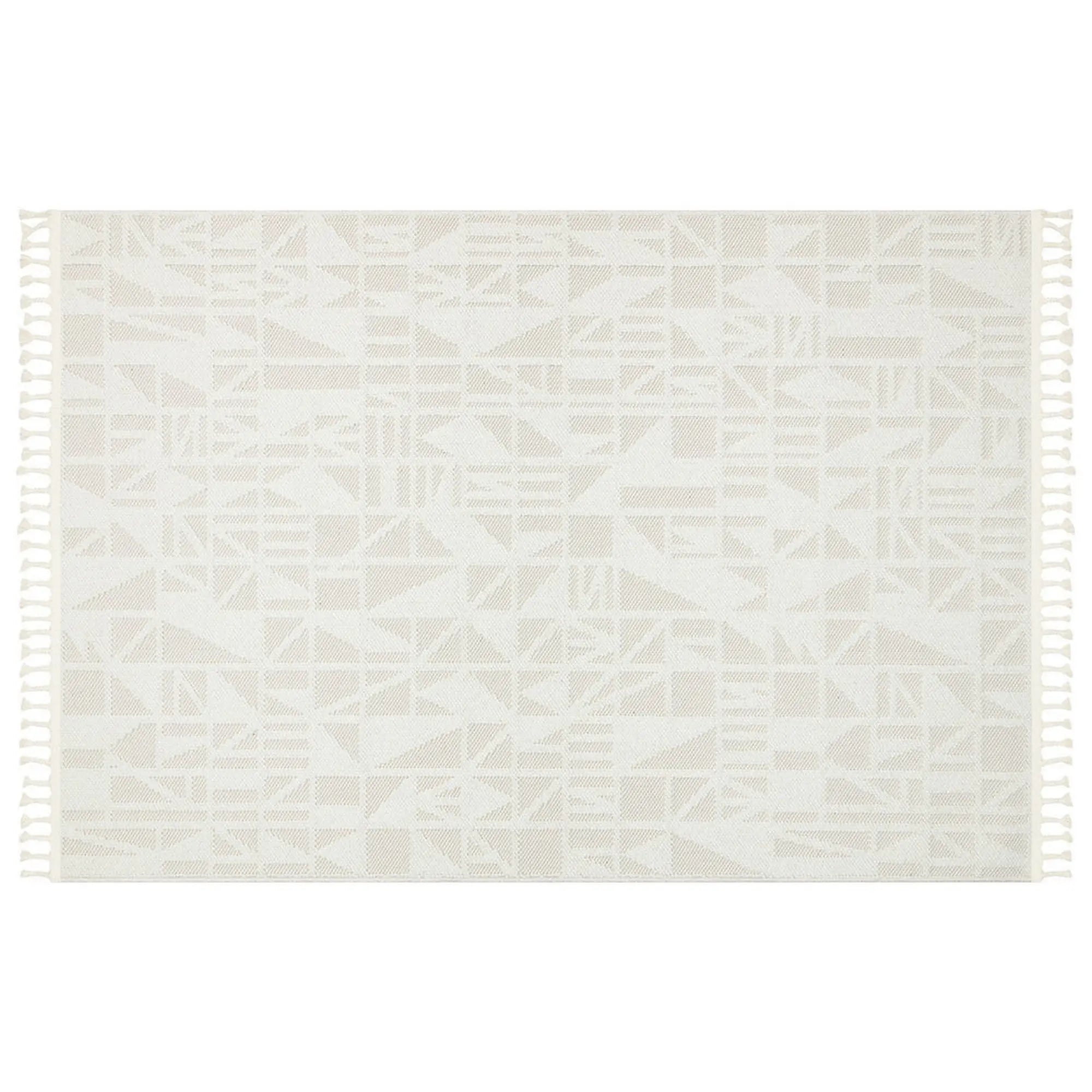 Covor 514SRZ2095, 80x150 cm, forma dreptunghiulara, material tesut, crem