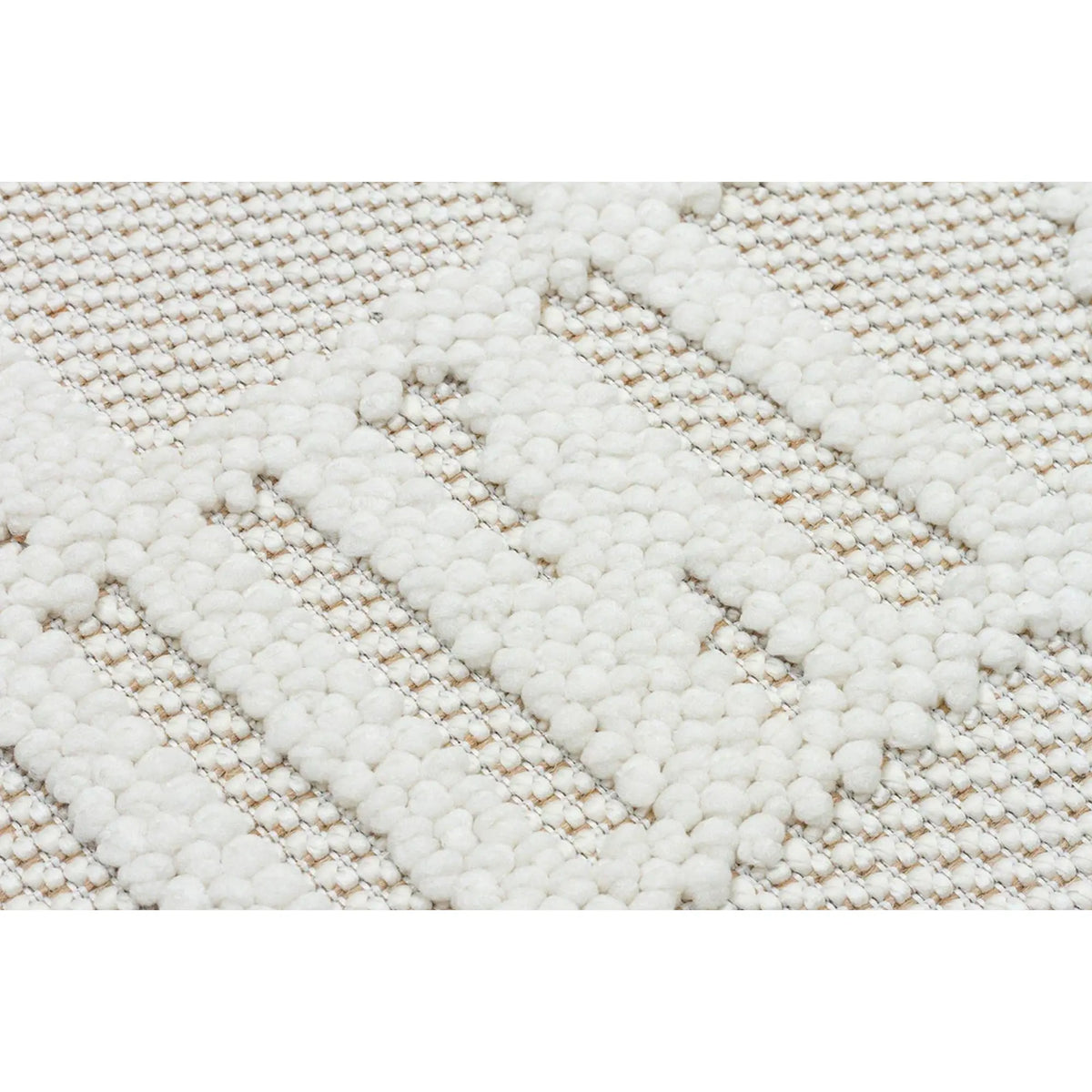 Covor 514SRZ2095, 80x150 cm, forma dreptunghiulara, material tesut, crem
