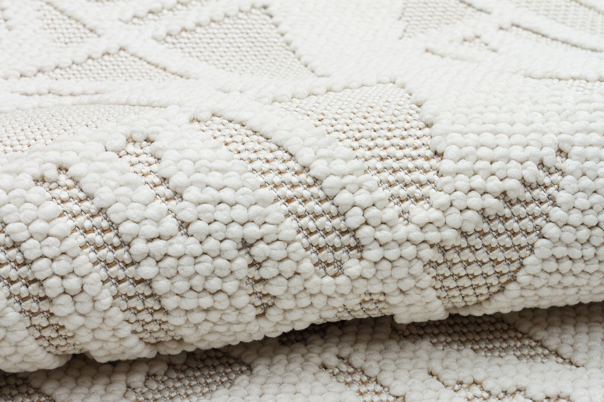 Covor 514SRZ2095, 80x150 cm, forma dreptunghiulara, material tesut, crem