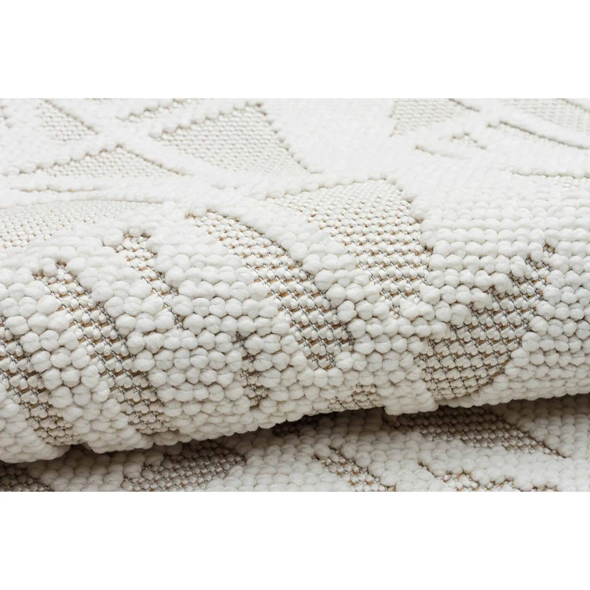 Covor 514SRZ2095, 80x150 cm, forma dreptunghiulara, material tesut, crem