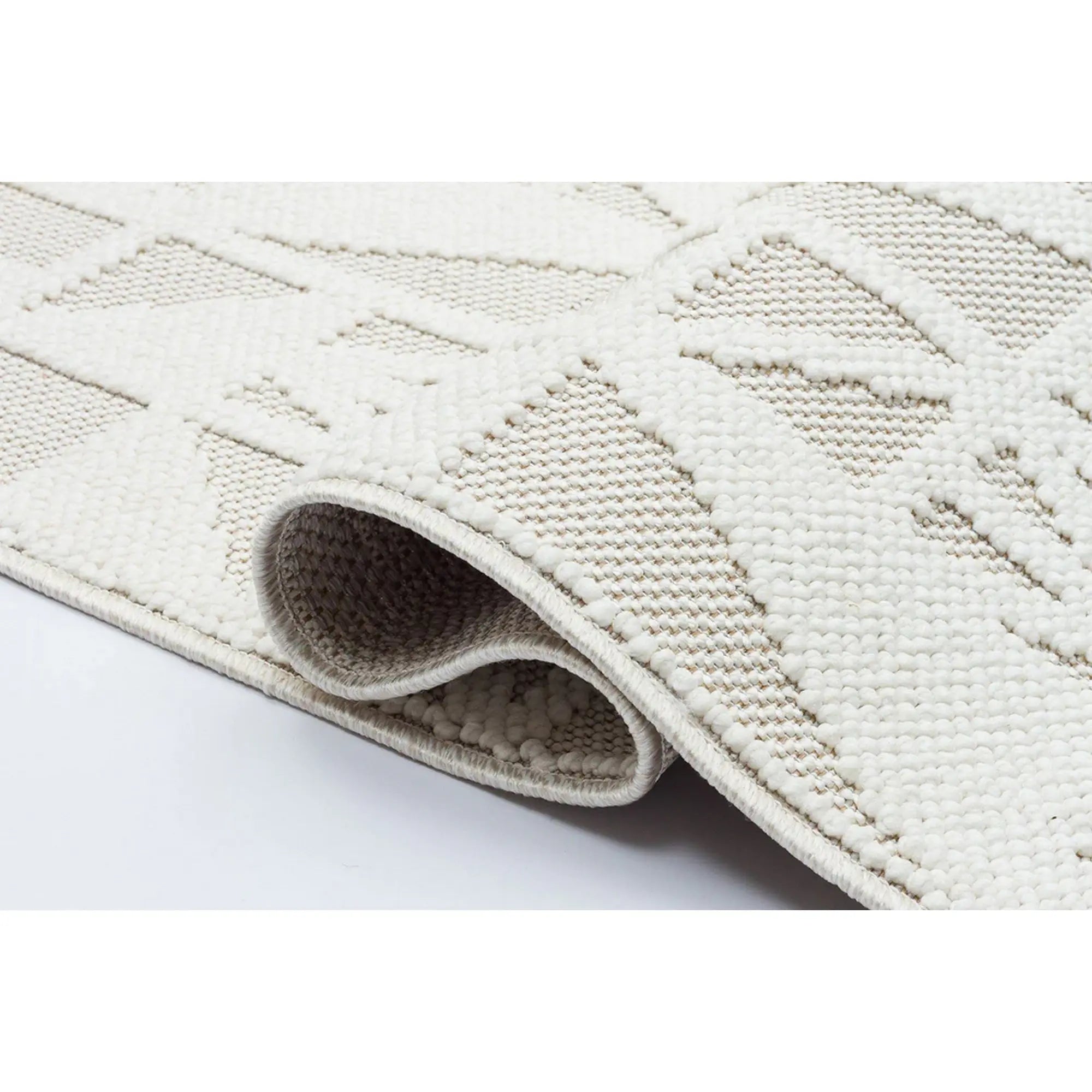 Covor 514SRZ2095, 80x150 cm, forma dreptunghiulara, material tesut, crem