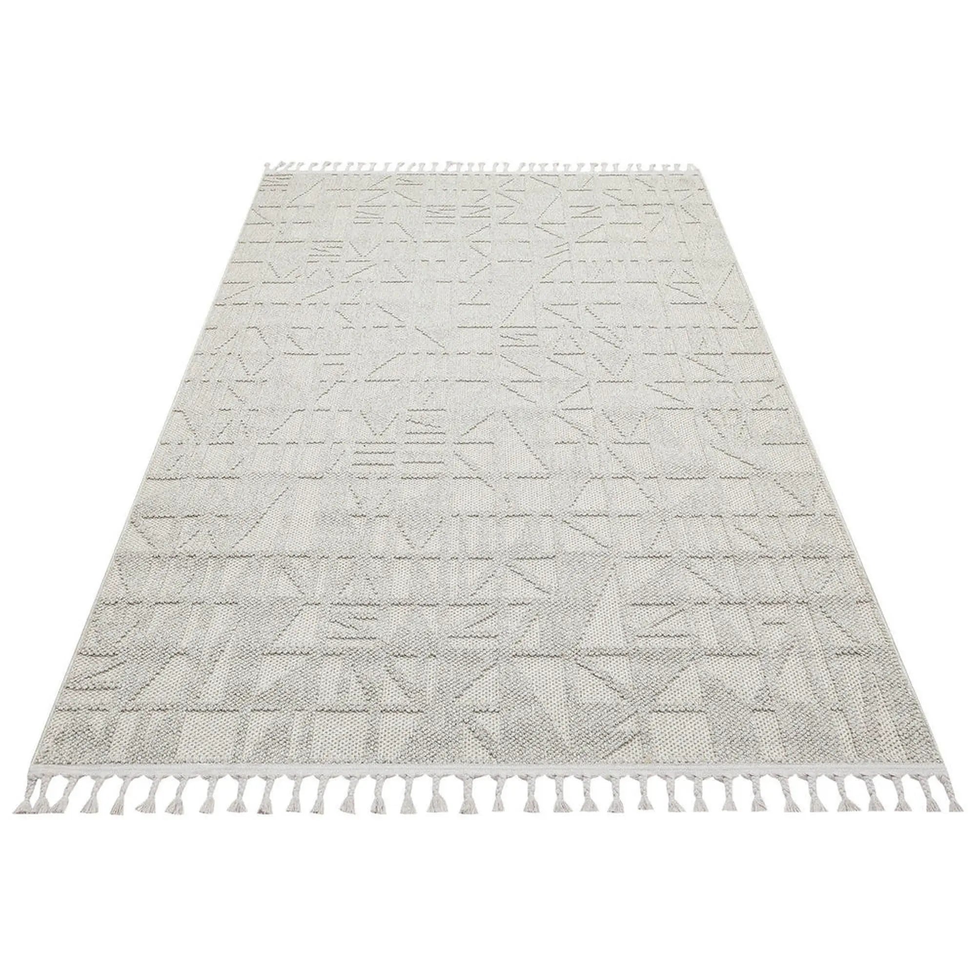 Covor 514SRZ2101, 80x150 cm, forma dreptunghiulara, material tesut, gri