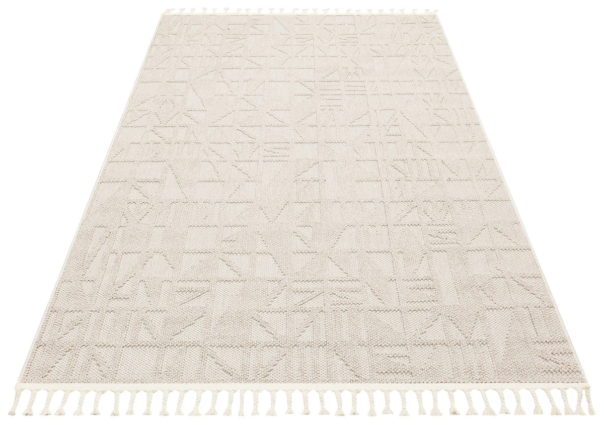 Covor 514SRZ2107, 80x150 cm, forma dreptunghiulara, material tesut, bej