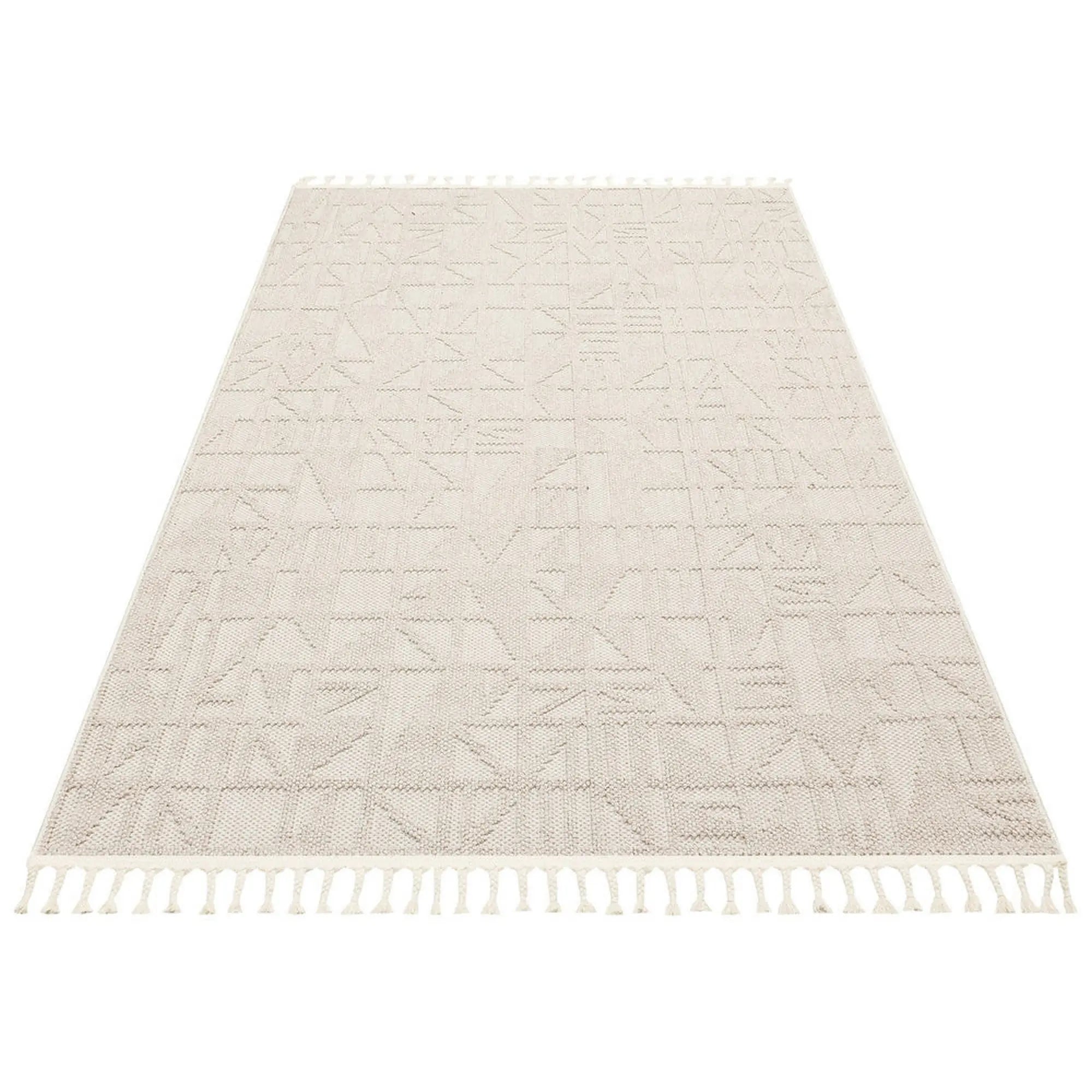 Covor 514SRZ2107, 80x150 cm, forma dreptunghiulara, material tesut, bej