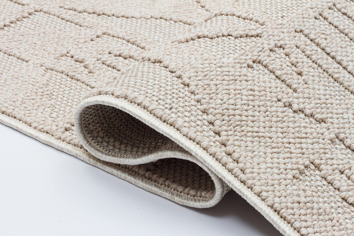 Covor 514SRZ2107, 80x150 cm, forma dreptunghiulara, material tesut, bej