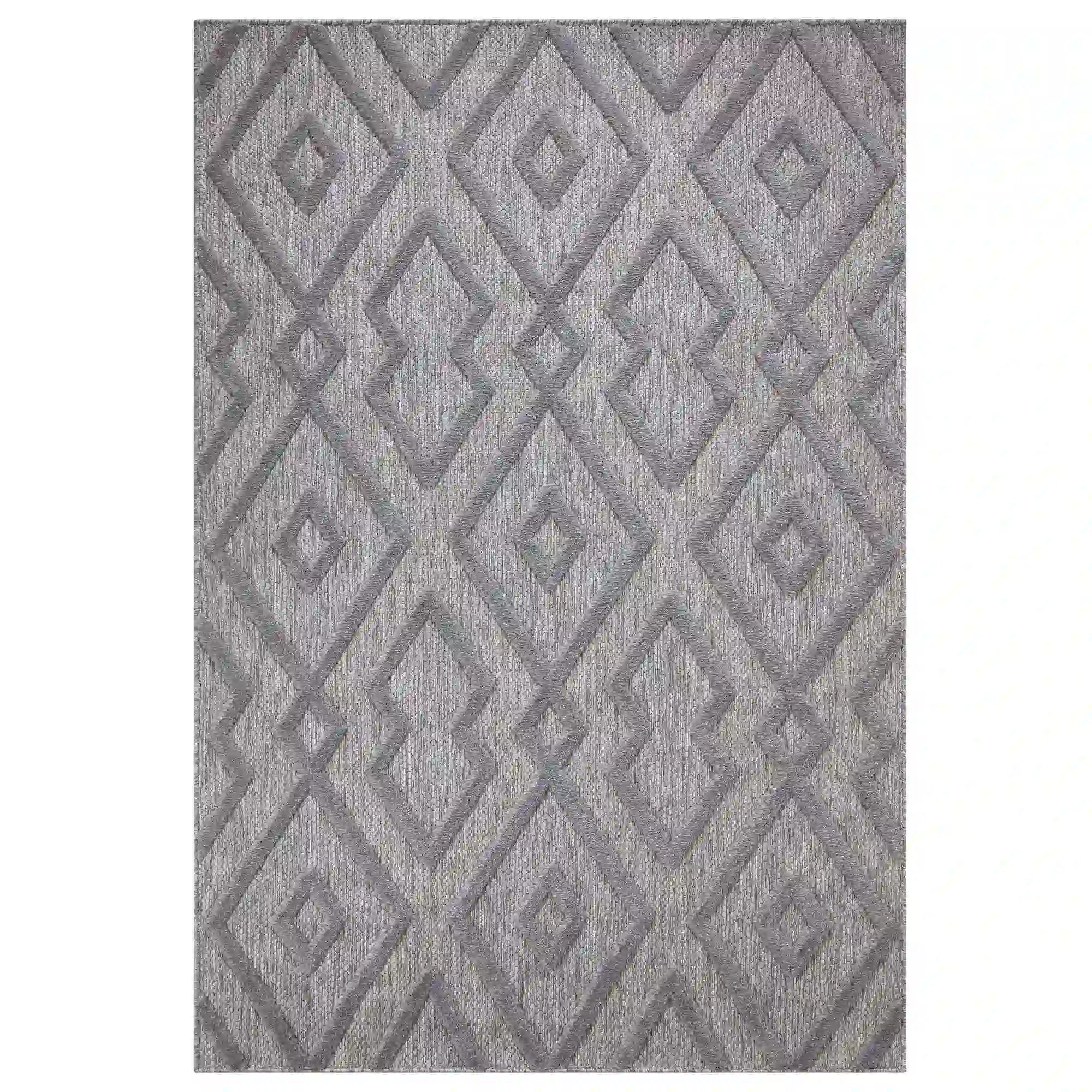 Covor 58594A, 80x150 cm, forma dreptunghiulara, polipropilena, gri