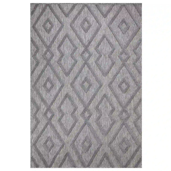 Covor 58594A, 80x150 cm, forma dreptunghiulara, polipropilena, gri