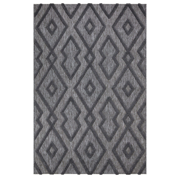 Covor 58594A, 80x150 cm, forma dreptunghiulara, polipropilena, gri antracit