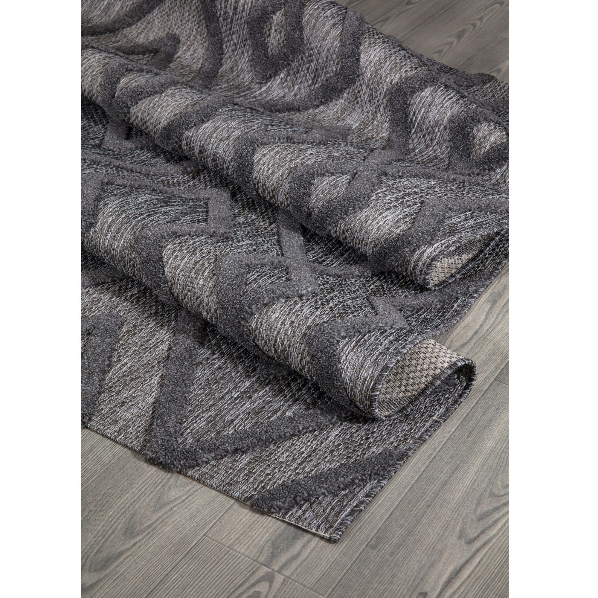 Covor 58594A, 80x150 cm, forma dreptunghiulara, polipropilena, gri antracit