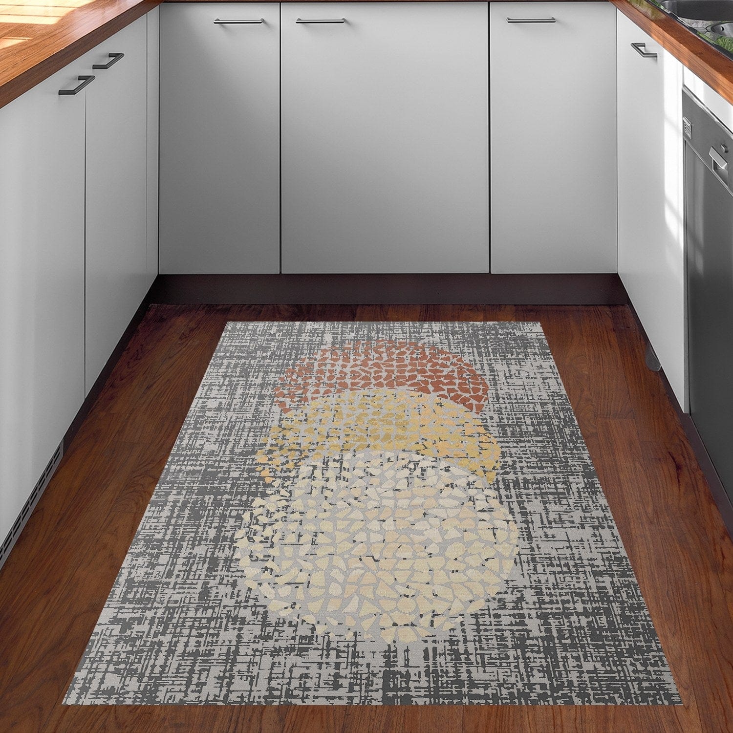 Covor 955ANR4341, 80x120 cm, forma dreptunghiulara, poliester, multicolor