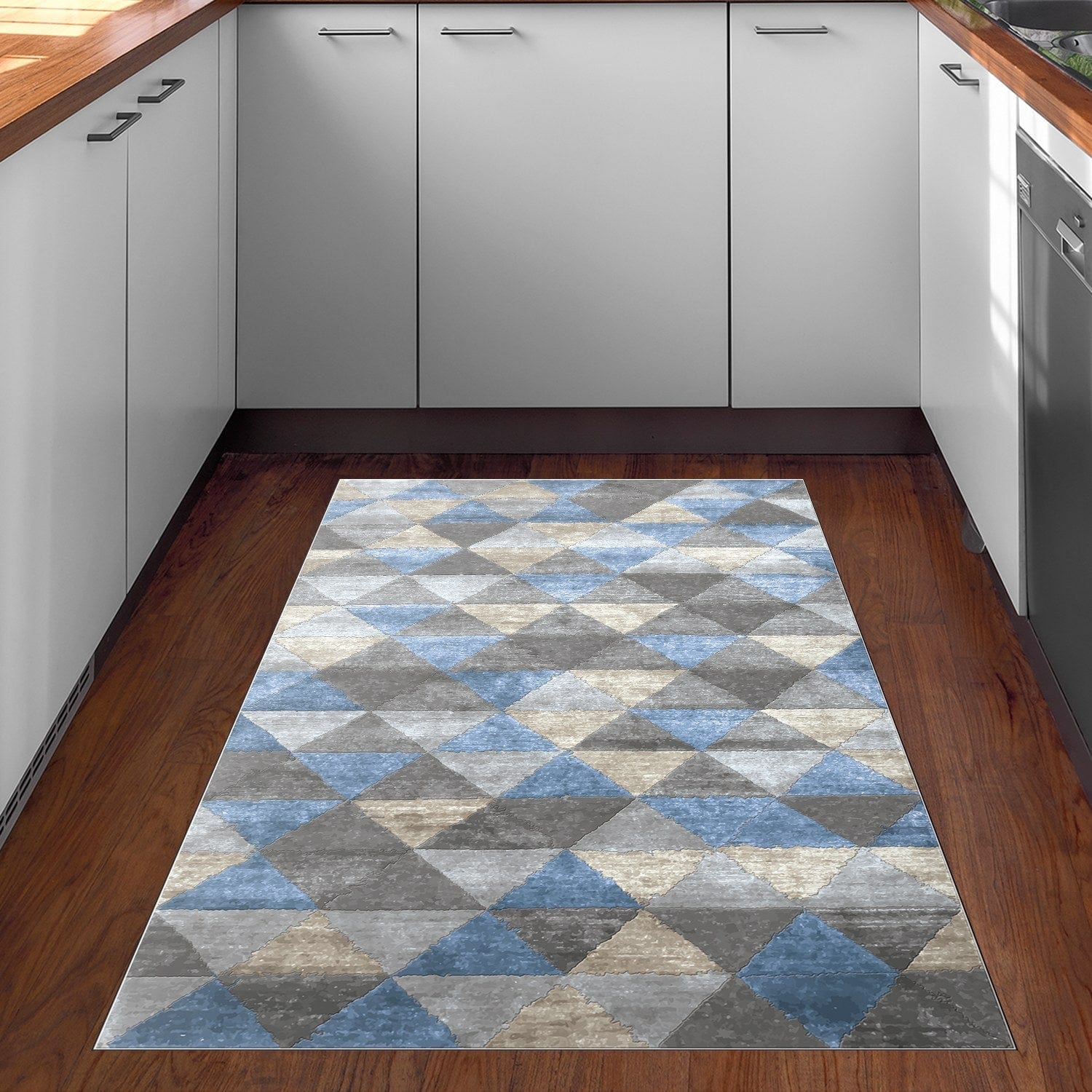 Covor 955ANR4583, 80x120 cm, forma dreptunghiulara, poliester, multicolor