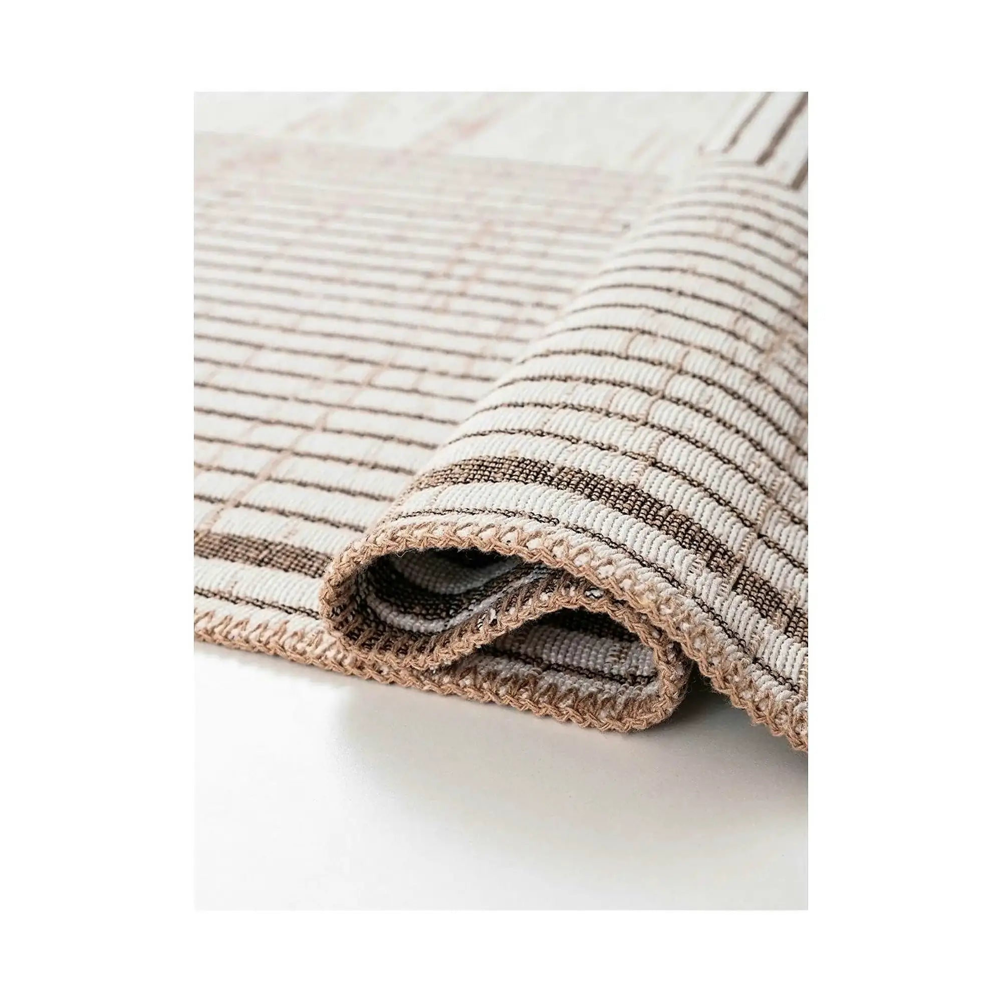 Covor 9983, 80x300 cm, forma dreptunghiulara, bumbac, bej