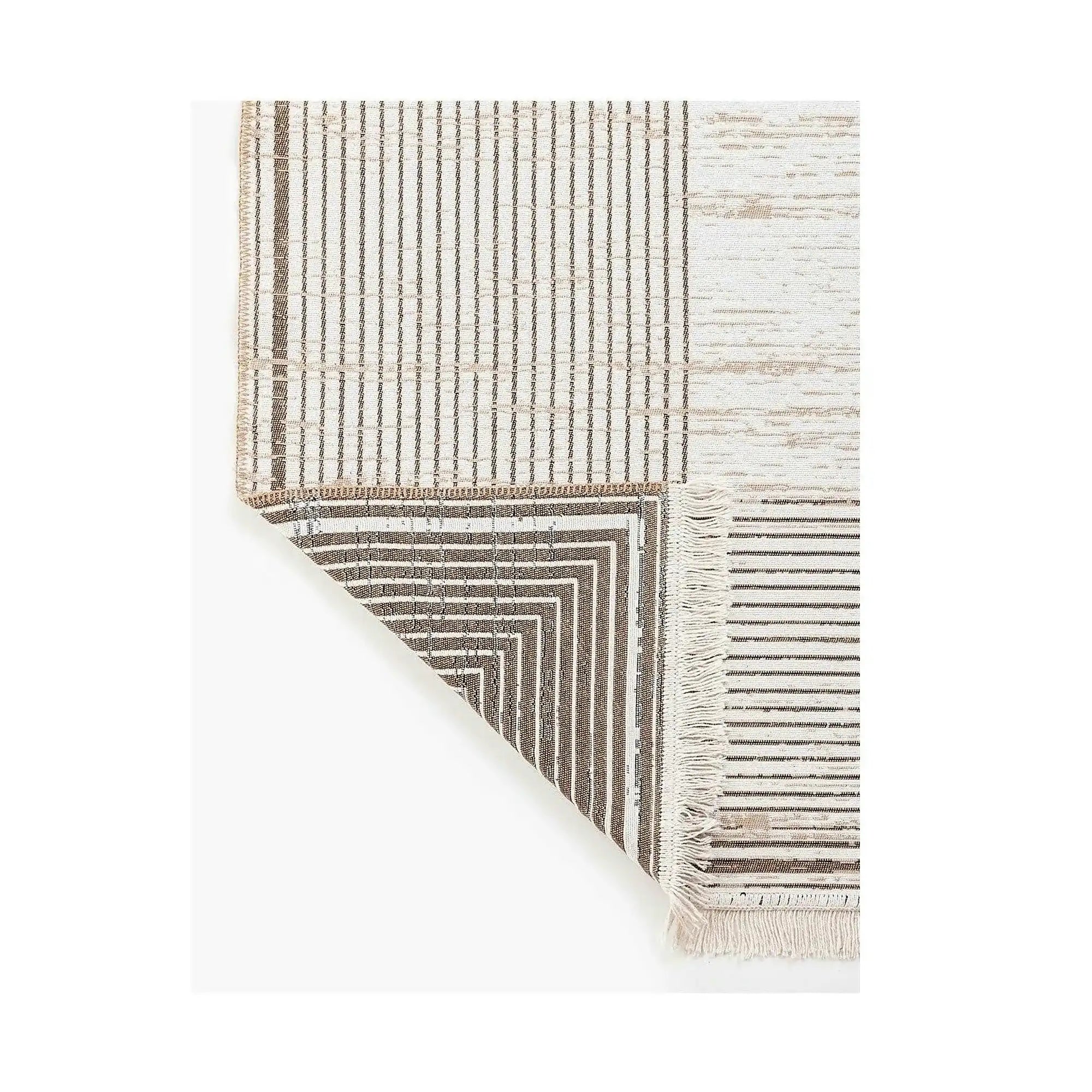 Covor 9983, 80x300 cm, forma dreptunghiulara, bumbac, bej