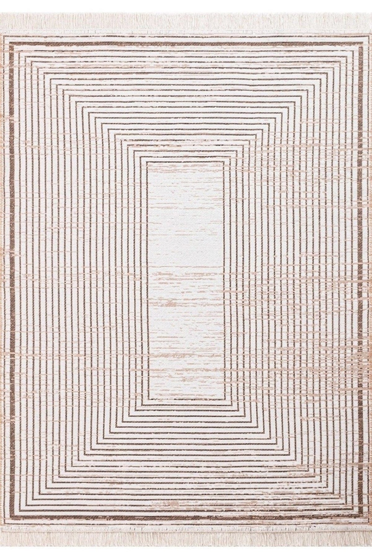 Covor 9983, 80x300 cm, forma dreptunghiulara, bumbac, bej
