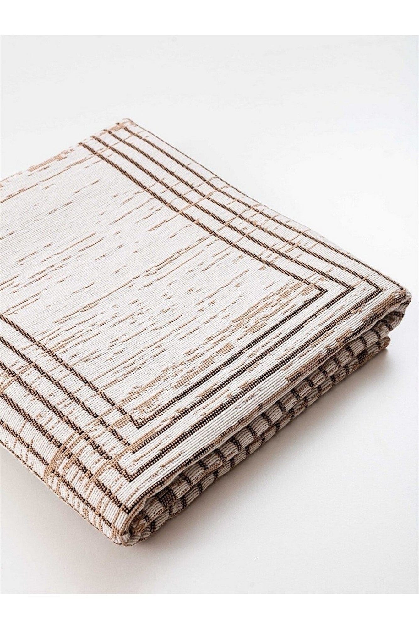 Covor 9983, 80x300 cm, forma dreptunghiulara, bumbac, bej