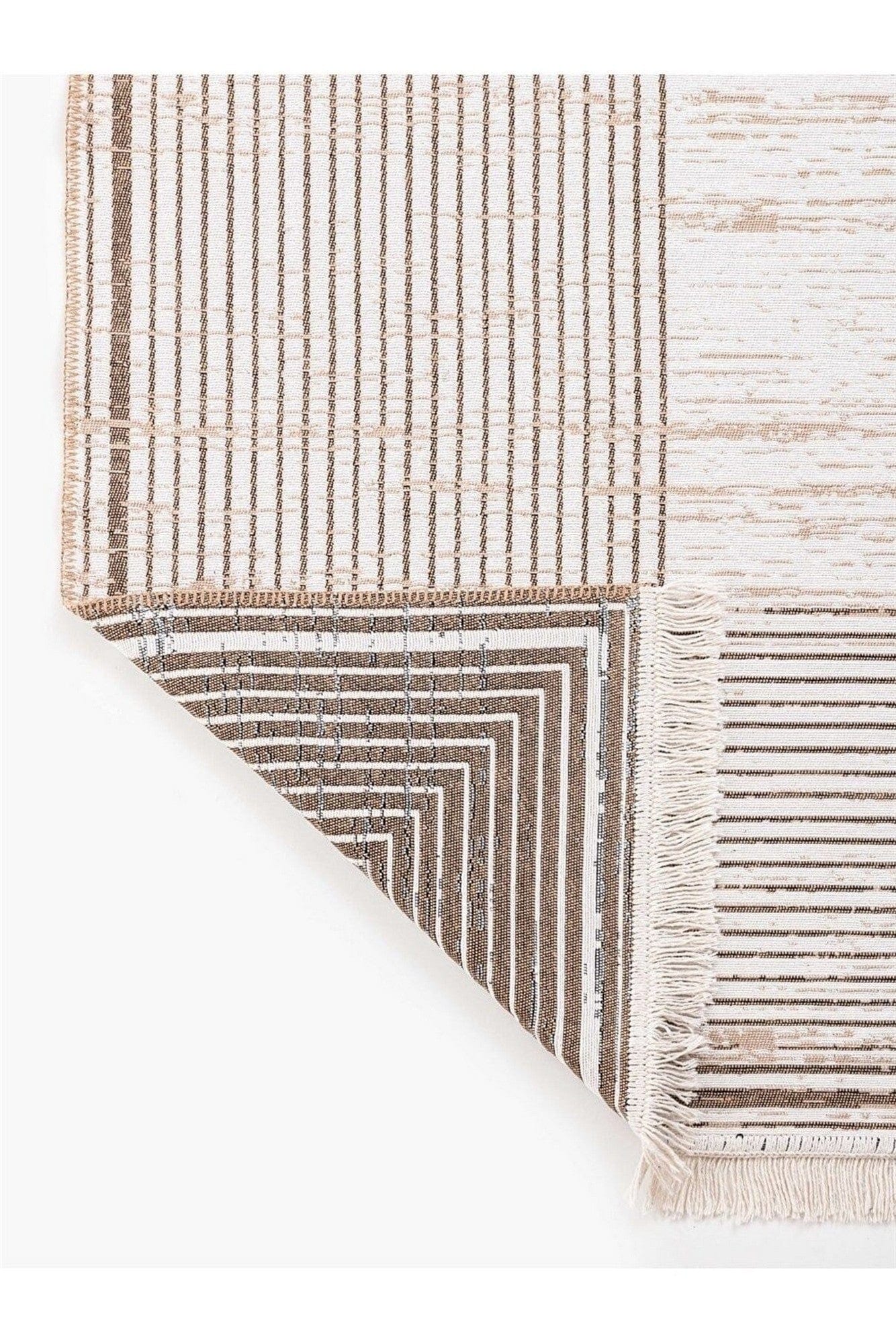 Covor 9983, 80x300 cm, forma dreptunghiulara, bumbac, bej