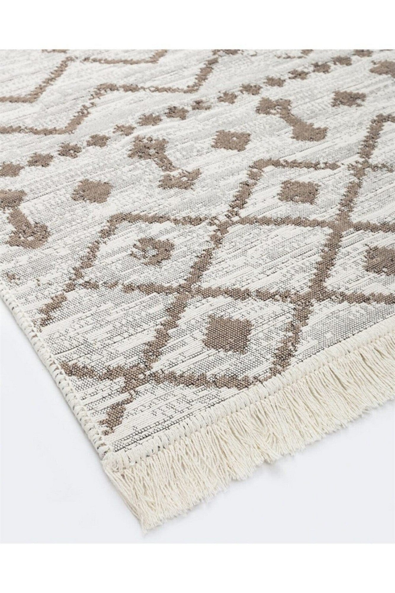 Covor 9987, 80x150 cm, forma dreptunghiulara, bumbac, bej